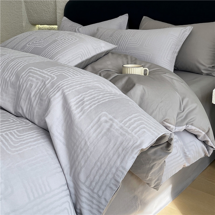 91家纺网 家纺一手货源 找家纺 （总）琪格格纺织 2026新款60s精梳全棉纯棉厚织贡缎提花四件套 A类全棉立体浮雕床品