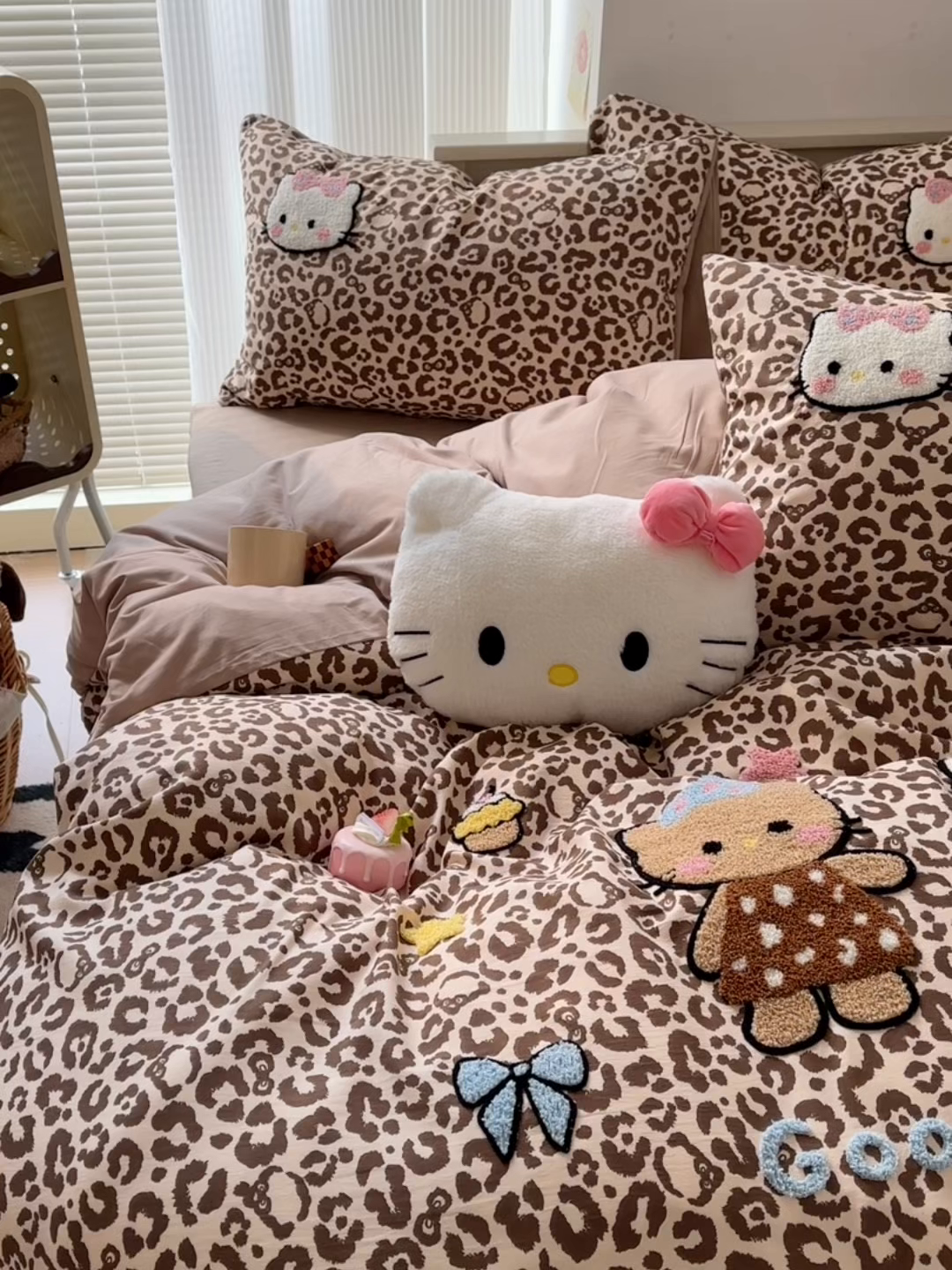 91家纺网 家纺一手货源 找家纺 易辰美 2026春夏新款超柔水洗棉四件套 豹纹猫-咖