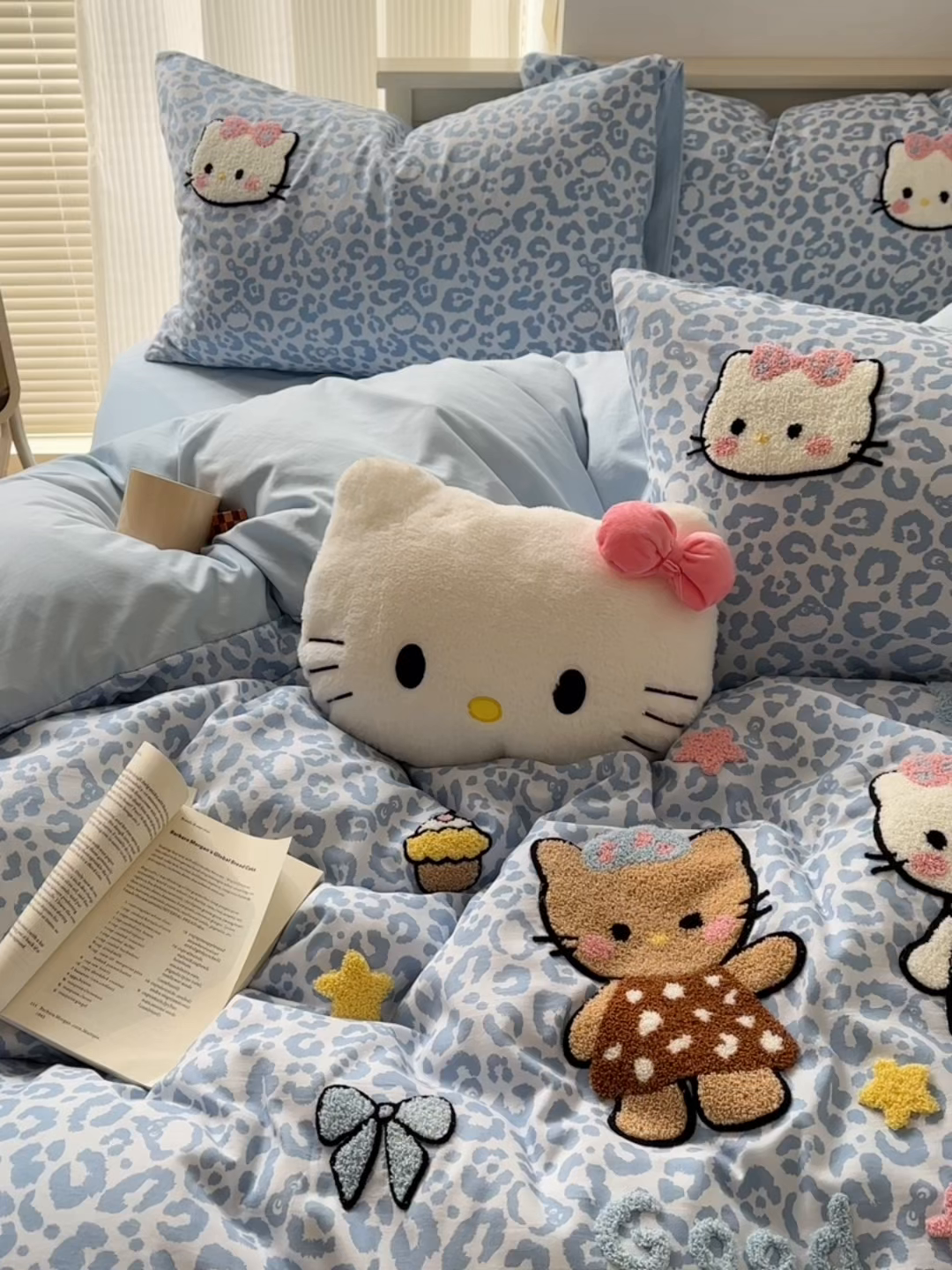 91家纺网 家纺一手货源 找家纺 易辰美 2026春夏新款超柔水洗棉四件套 豹纹猫-兰