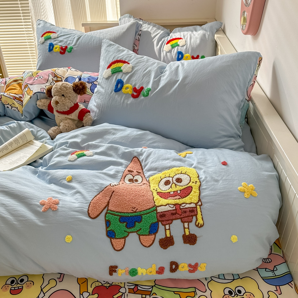 91家纺网 家纺一手货源 找家纺 易辰美 2026春夏新款超柔水洗棉四件套 大星与海宝