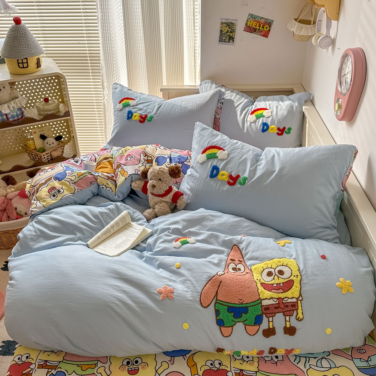 91家纺网 家纺一手货源 找家纺 易辰美 2026春夏新款超柔水洗棉四件套 大星与海宝