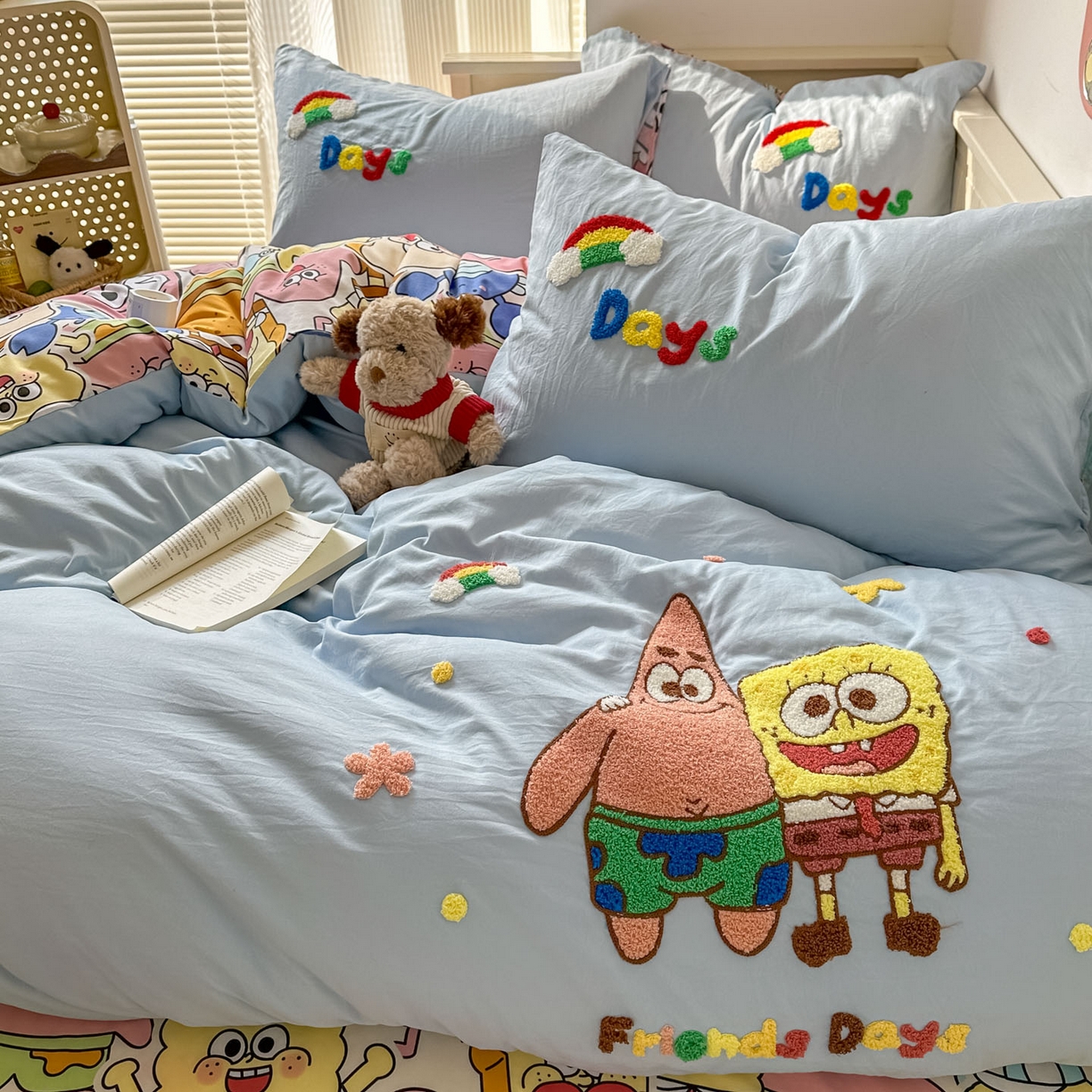 91家纺网 家纺一手货源 找家纺 易辰美 2026春夏新款超柔水洗棉四件套 大星与海宝