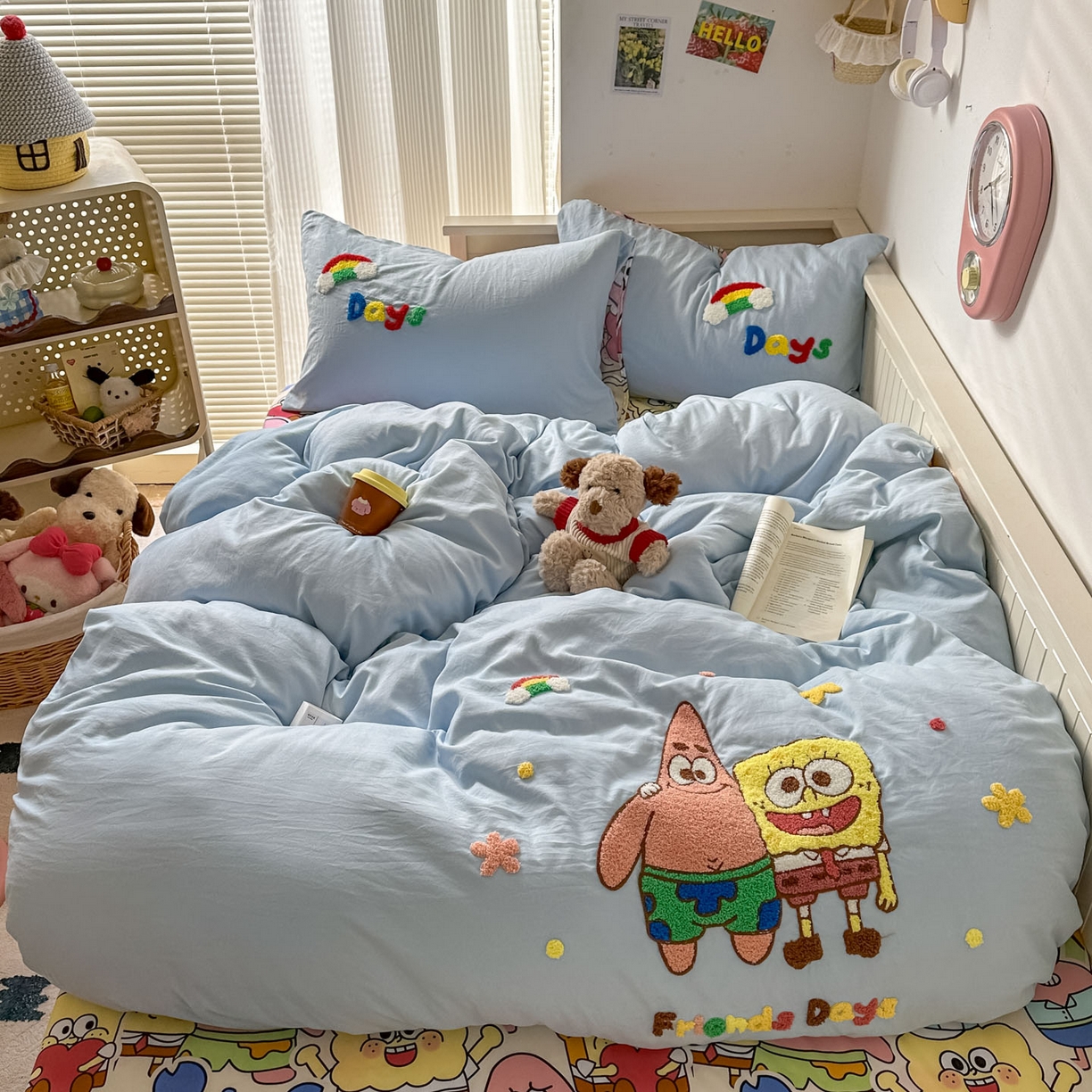 91家纺网 家纺一手货源 找家纺 易辰美 2026春夏新款超柔水洗棉四件套 大星与海宝