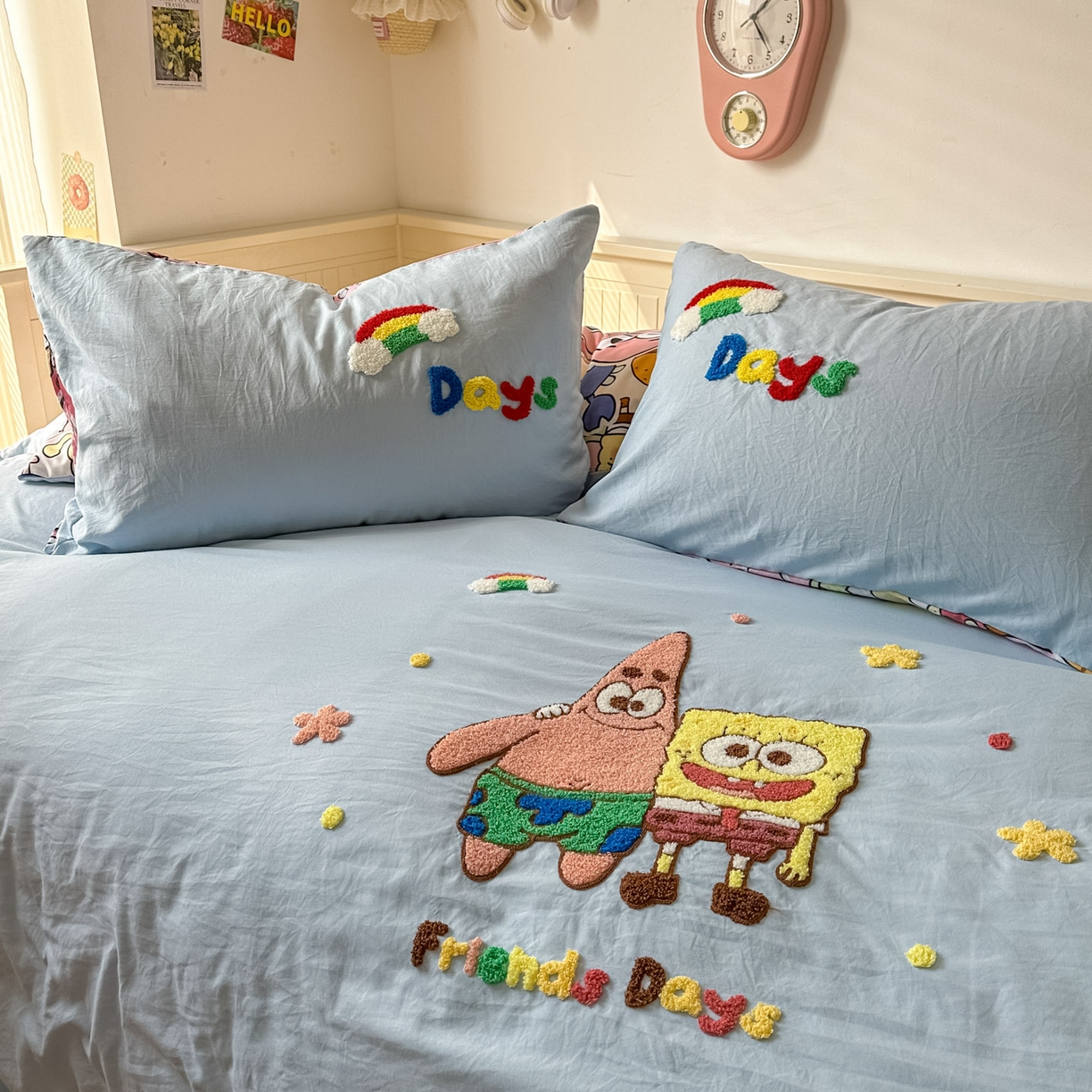 91家纺网 家纺一手货源 找家纺 易辰美 2026春夏新款超柔水洗棉四件套 大星与海宝