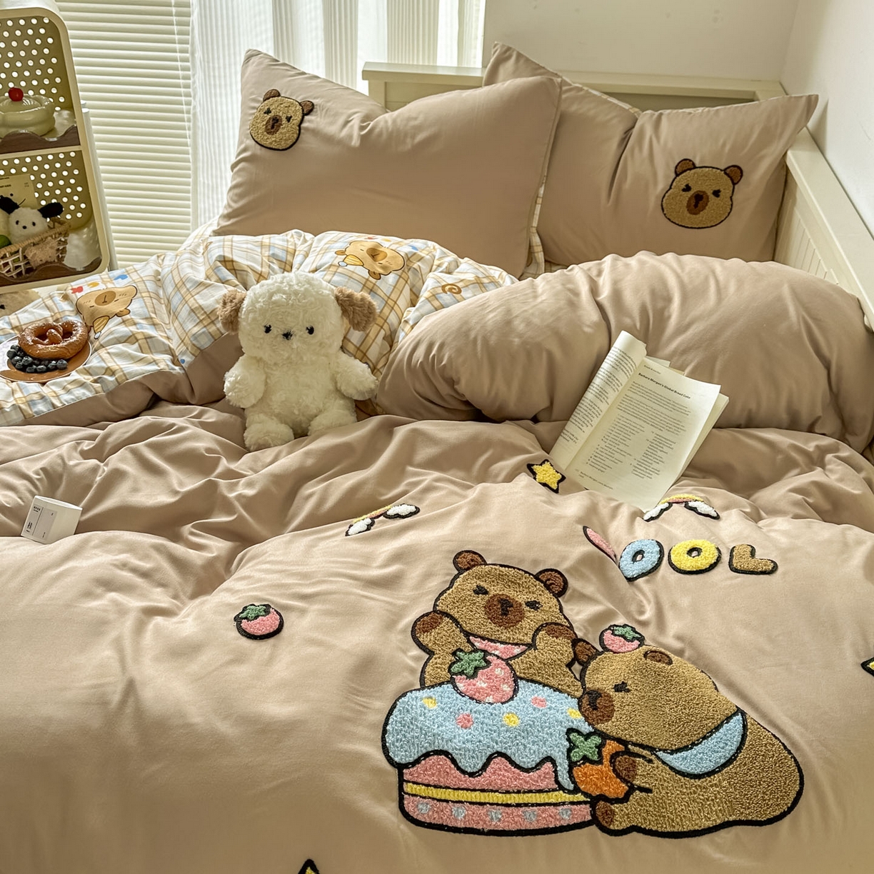 91家纺网 家纺一手货源 找家纺 易辰美 2026春夏新款超柔水洗棉四件套 蛋糕卡皮