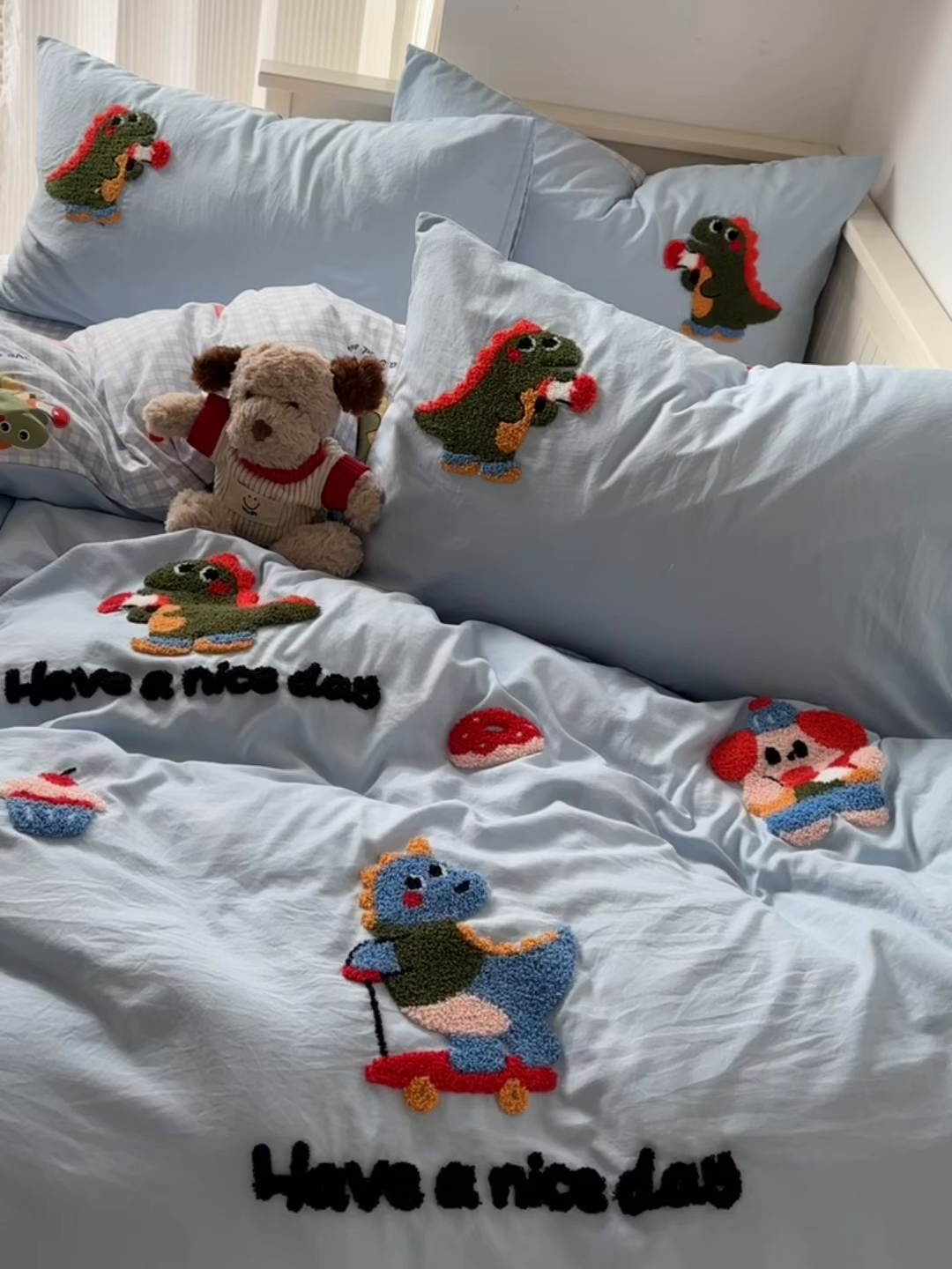 91家纺网 家纺一手货源 找家纺 易辰美 2026春夏新款超柔水洗棉四件套 动物派对