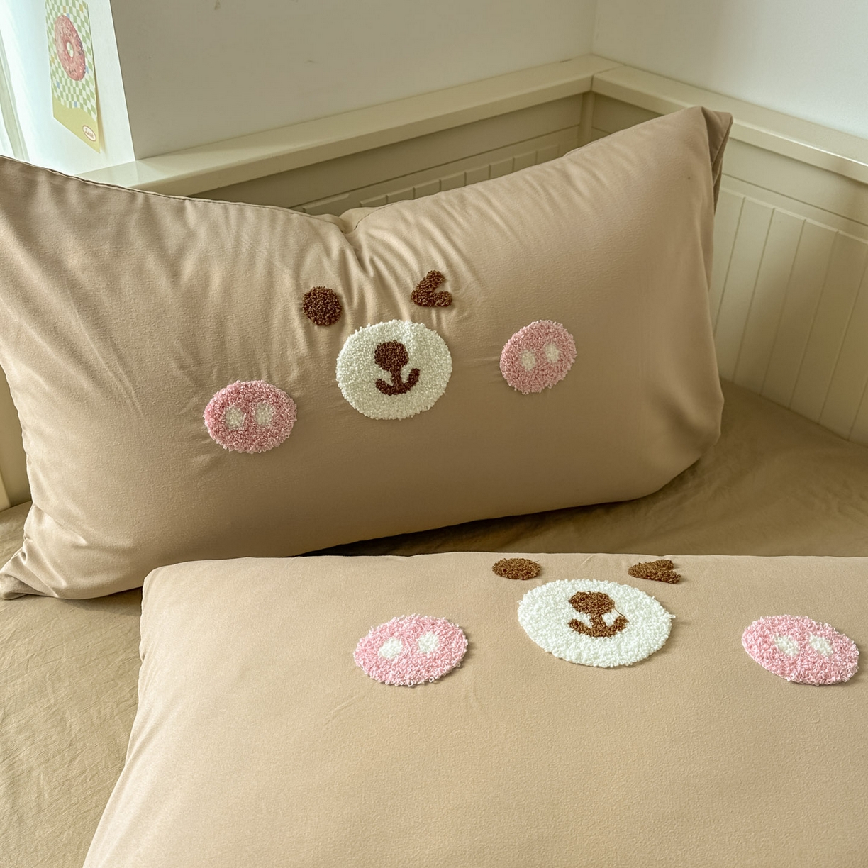 91家纺网 家纺一手货源 找家纺 易辰美 2026春夏新款超柔水洗棉四件套 欢乐小熊