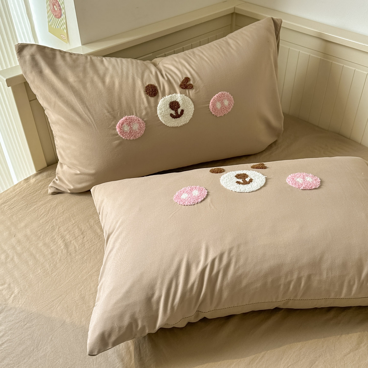 91家纺网 家纺一手货源 找家纺 易辰美 2026春夏新款超柔水洗棉四件套 欢乐小熊