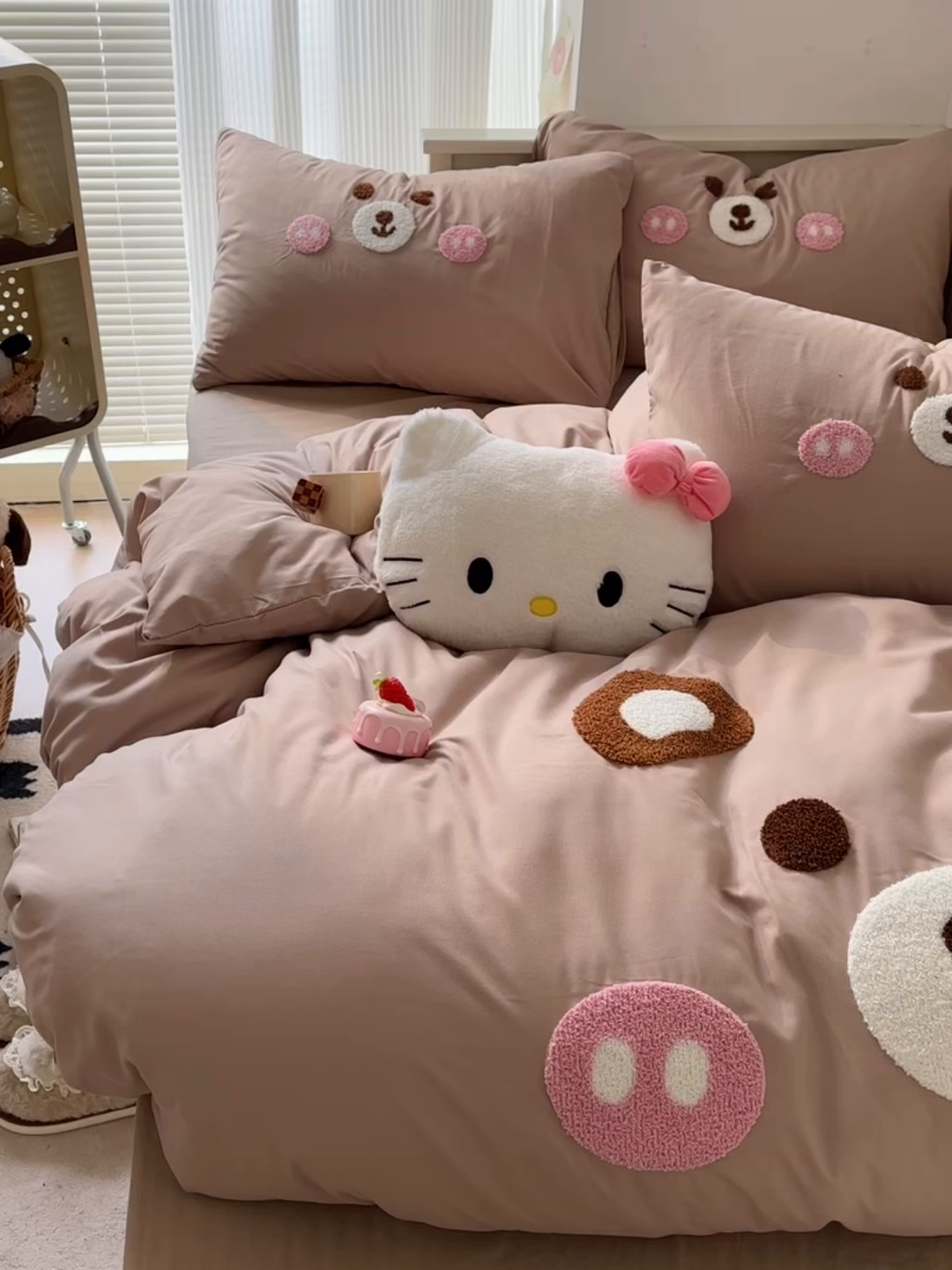 91家纺网 家纺一手货源 找家纺 易辰美 2026春夏新款超柔水洗棉四件套 欢乐小熊