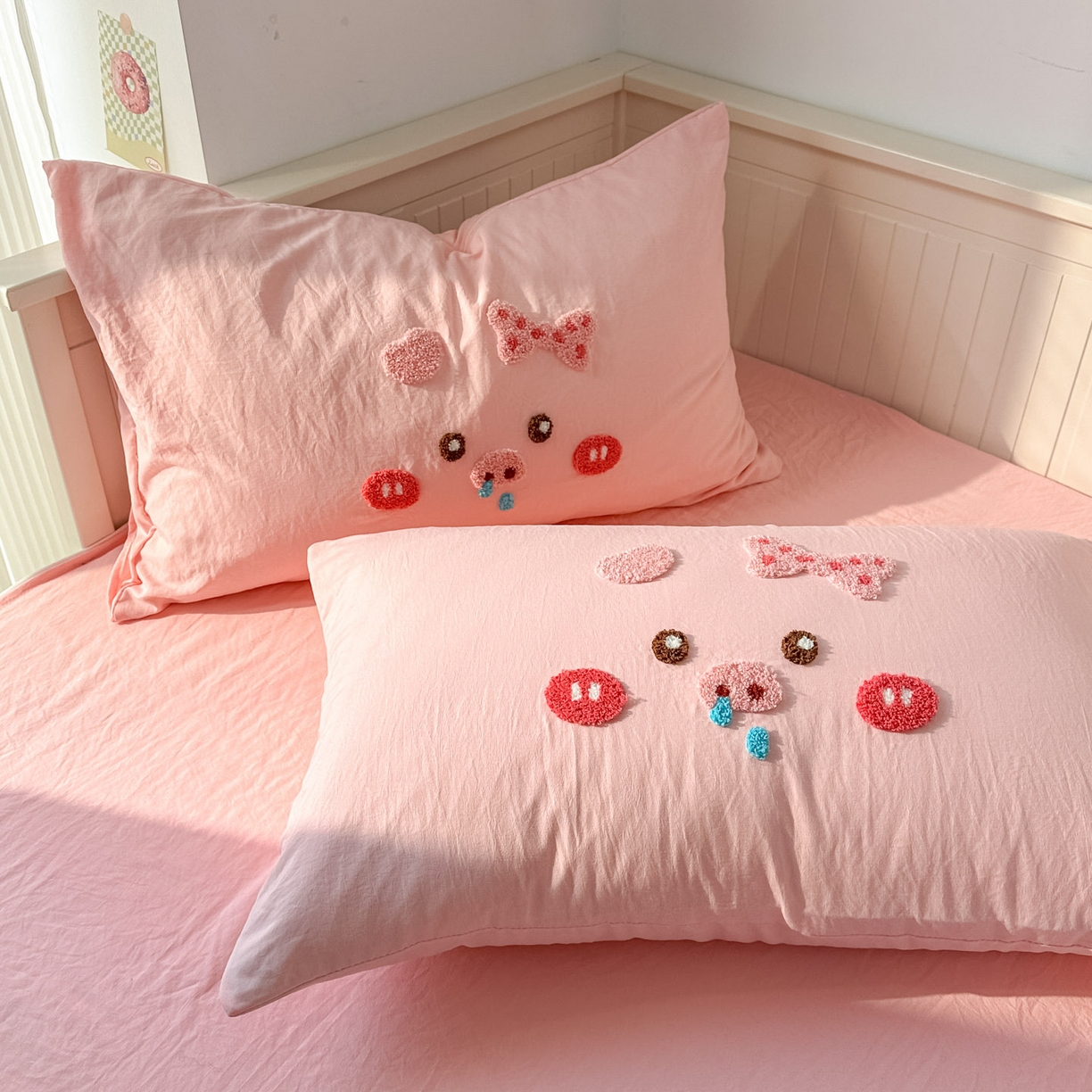 91家纺网 家纺一手货源 找家纺 易辰美 2026春夏新款超柔水洗棉四件套 流涕猪-玉