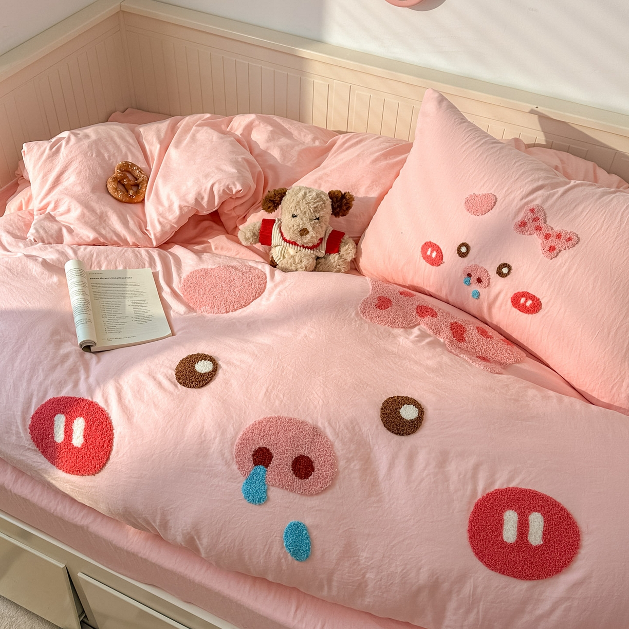 91家纺网 家纺一手货源 找家纺 易辰美 2026春夏新款超柔水洗棉四件套 流涕猪-玉