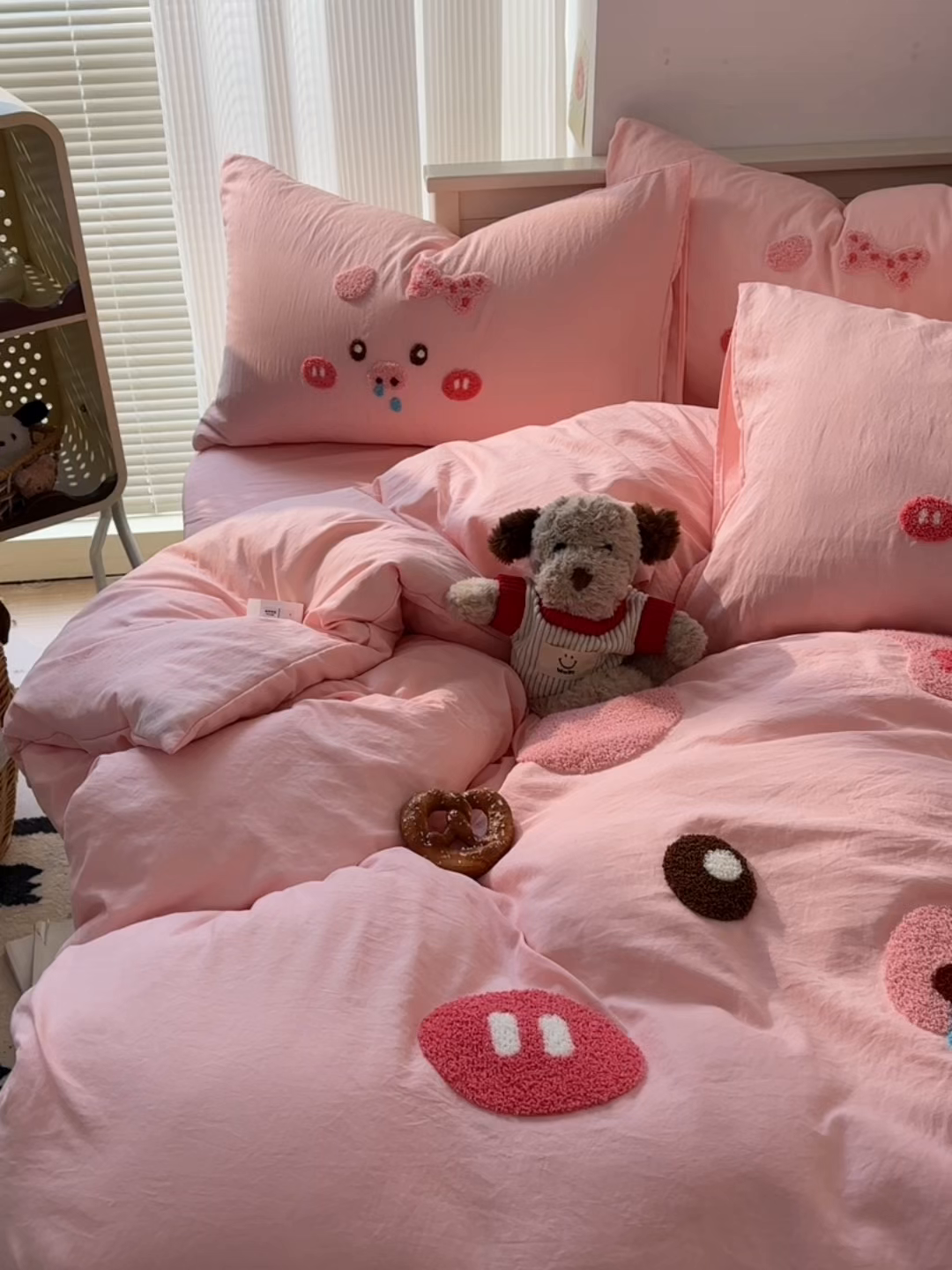 91家纺网 家纺一手货源 找家纺 易辰美 2026春夏新款超柔水洗棉四件套 流涕猪-玉