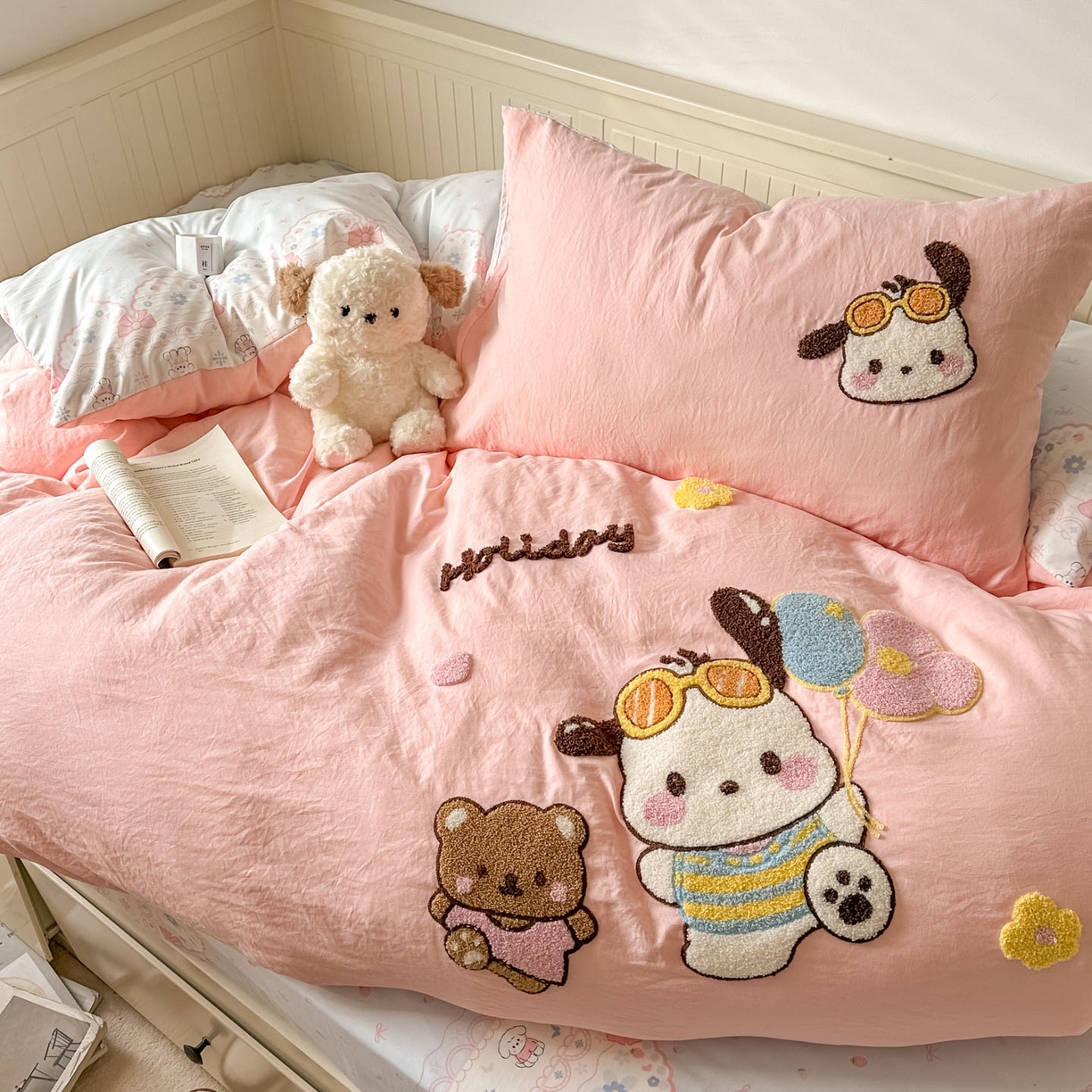 91家纺网 家纺一手货源 找家纺 易辰美 2026春夏新款超柔水洗棉四件套 帕恰狗