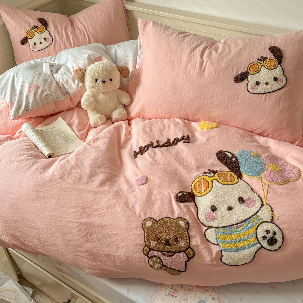 91家纺网 家纺一手货源 找家纺 易辰美 2026春夏新款超柔水洗棉四件套 帕恰狗