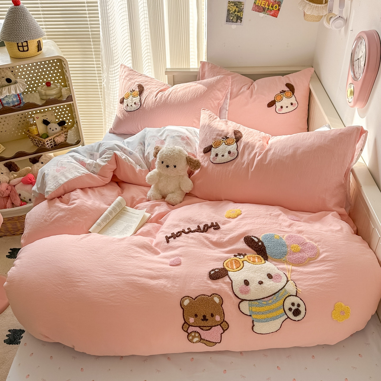 91家纺网 家纺一手货源 找家纺 易辰美 2026春夏新款超柔水洗棉四件套 帕恰狗