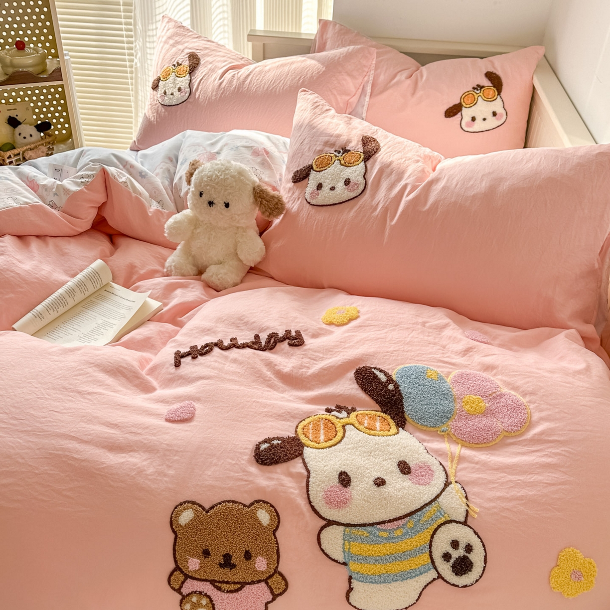 91家纺网 家纺一手货源 找家纺 易辰美 2026春夏新款超柔水洗棉四件套 帕恰狗