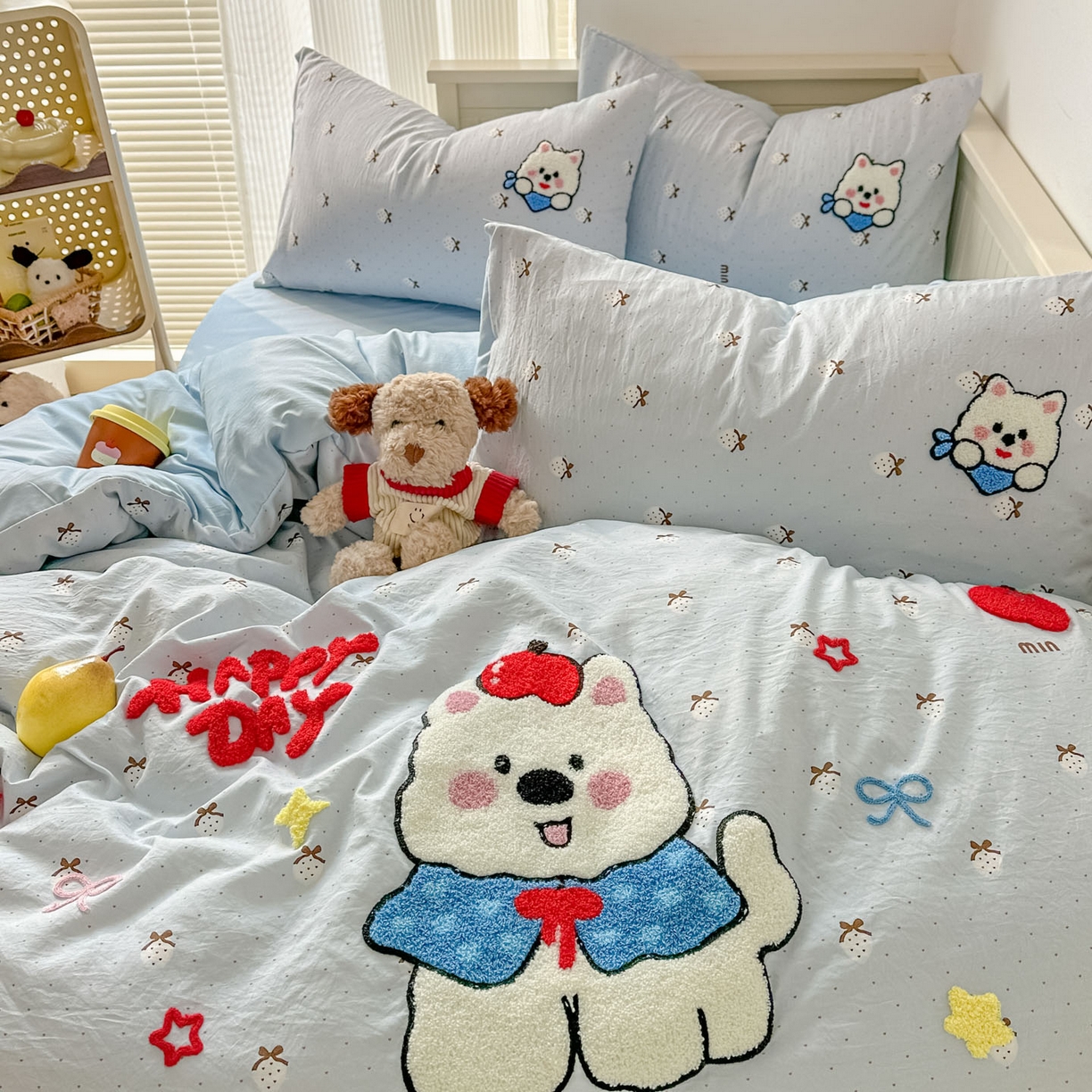 91家纺网 家纺一手货源 找家纺 易辰美 2026春夏新款超柔水洗棉四件套 西高地