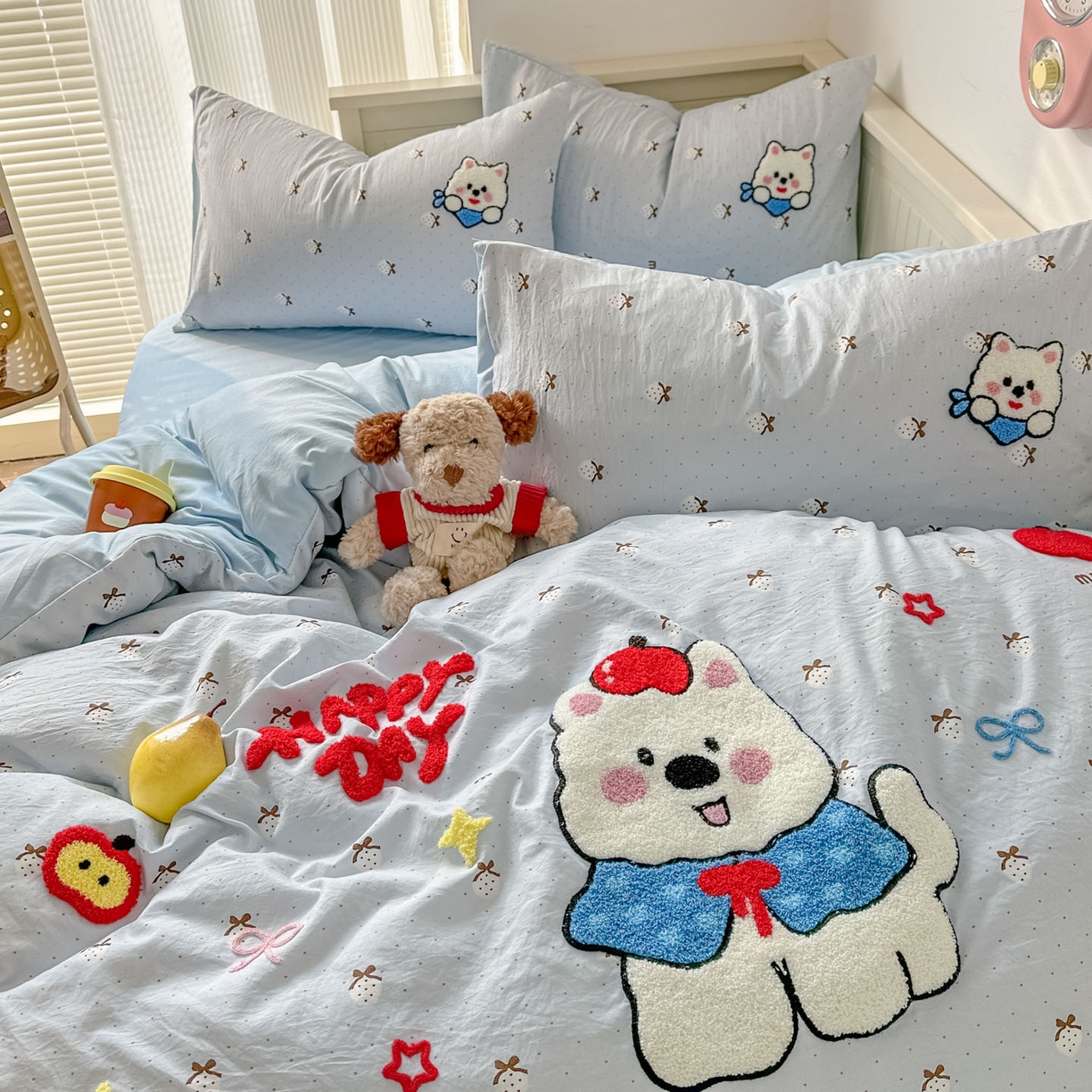 91家纺网 家纺一手货源 找家纺 易辰美 2026春夏新款超柔水洗棉四件套 西高地