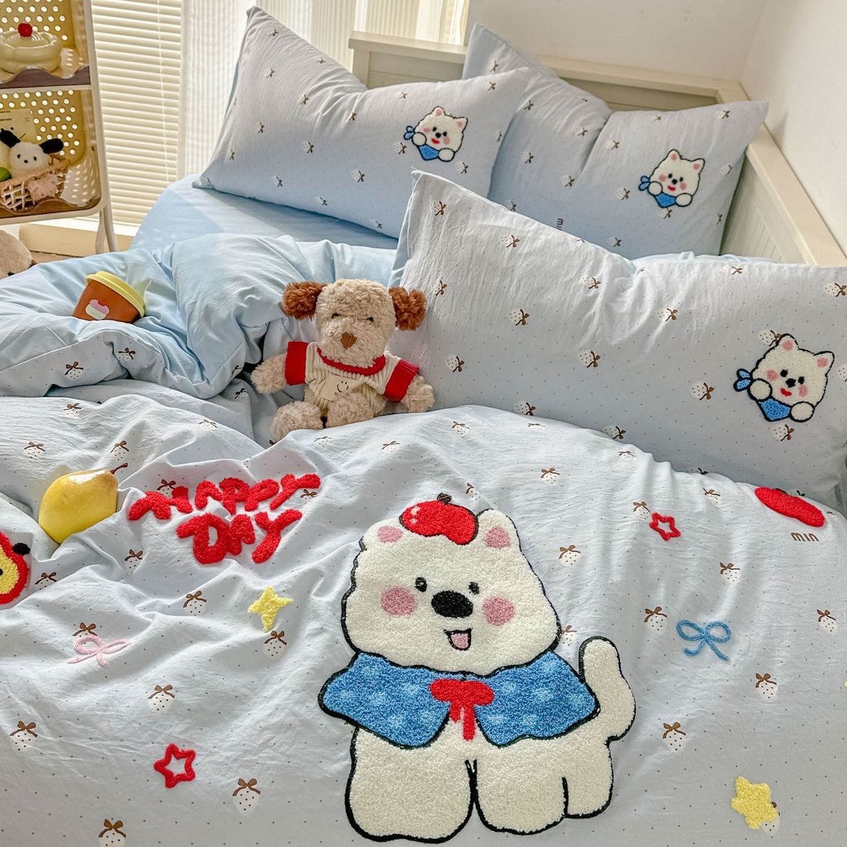 91家纺网 家纺一手货源 找家纺 易辰美 2026春夏新款超柔水洗棉四件套 西高地