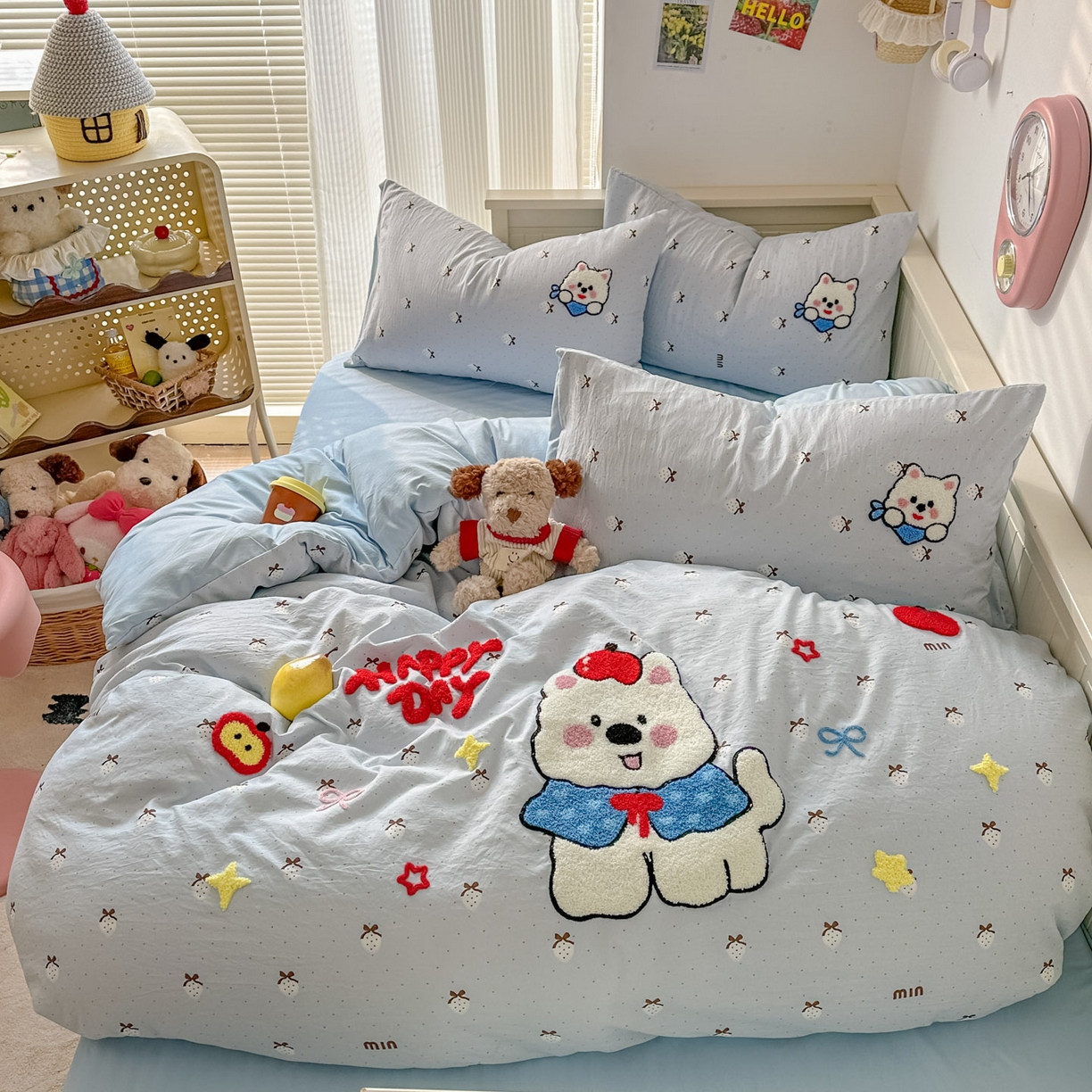 91家纺网 家纺一手货源 找家纺 易辰美 2026春夏新款超柔水洗棉四件套 西高地