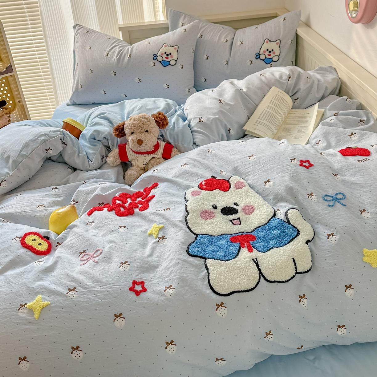 91家纺网 家纺一手货源 找家纺 易辰美 2026春夏新款超柔水洗棉四件套 西高地