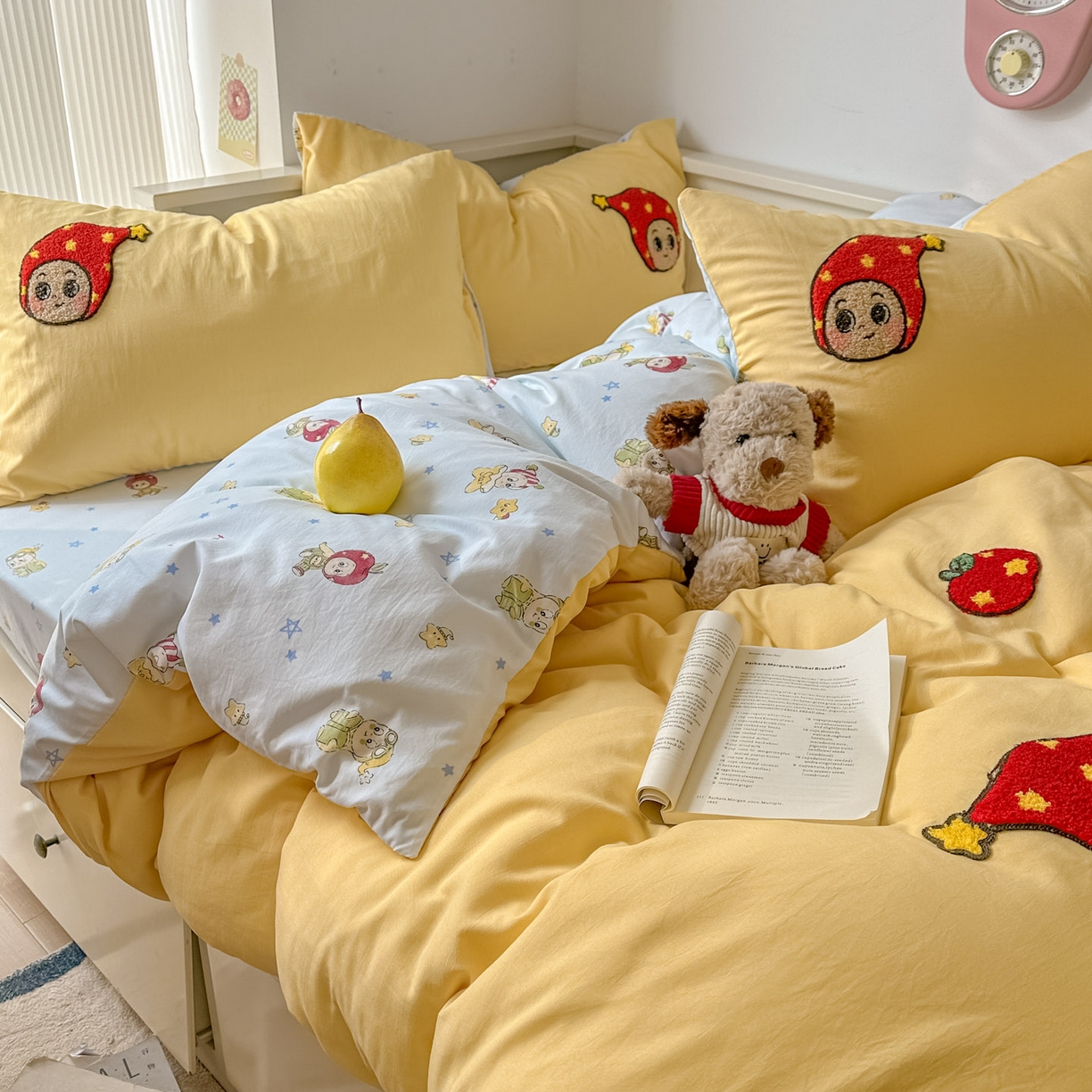 91家纺网 家纺一手货源 找家纺 易辰美 2026春夏新款超柔水洗棉四件套 星星人