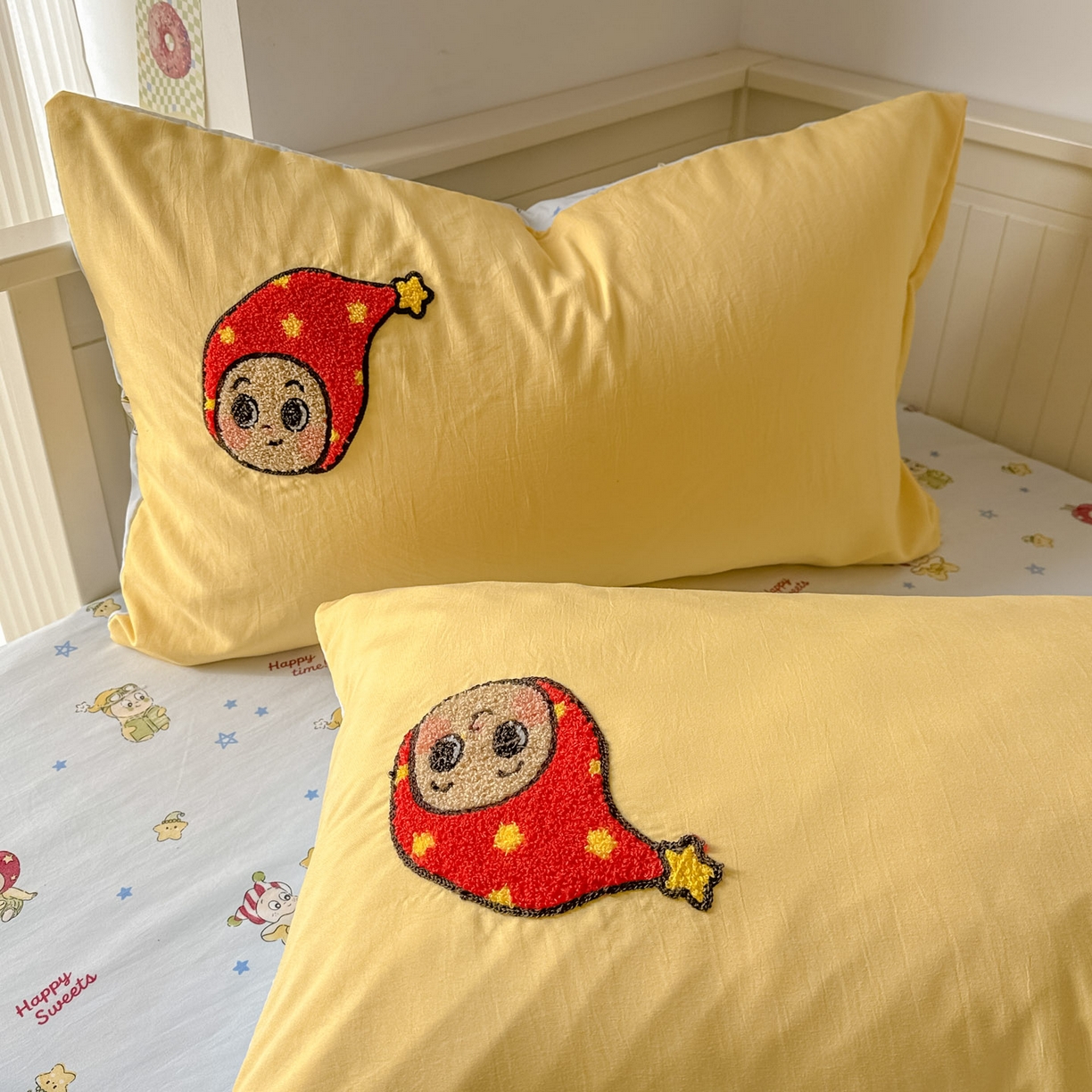 91家纺网 家纺一手货源 找家纺 易辰美 2026春夏新款超柔水洗棉四件套 星星人