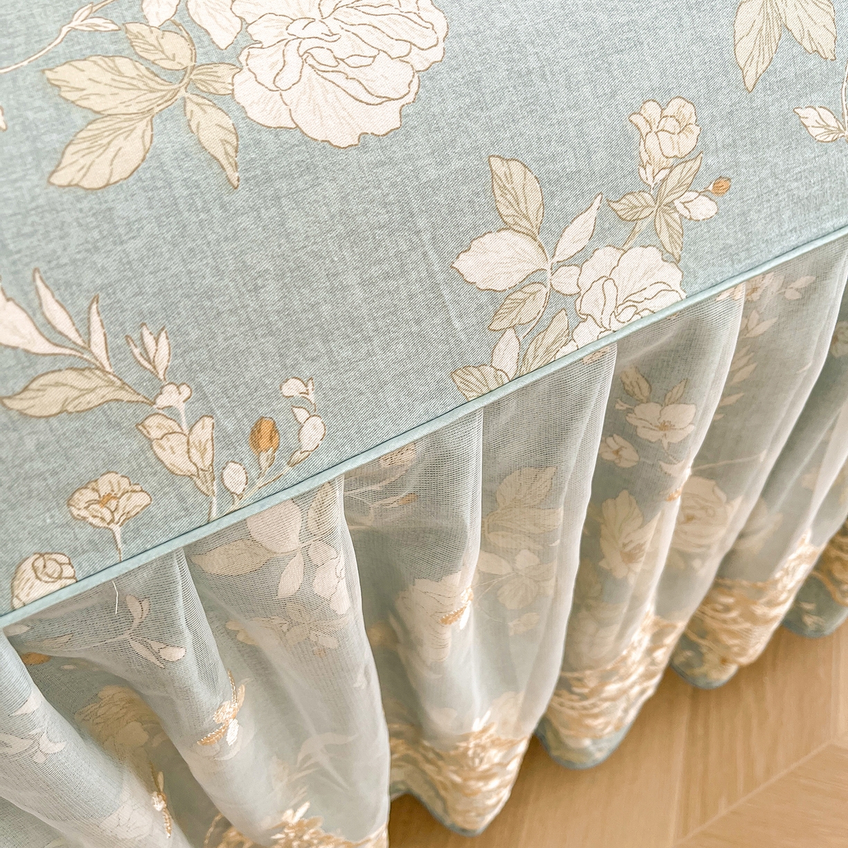 91家纺网 家纺一手货源 找家纺 （总）宜凡家纺 2026新款全棉印花床裙款三件套