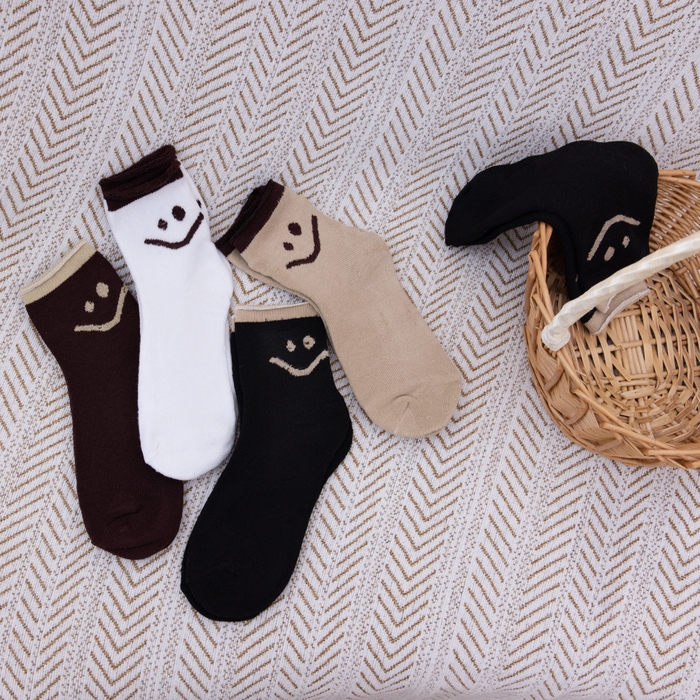 91家纺网 家纺一手货源 找家纺 （总）【福利款】松色家居 2026新款袜子-笑脸-单双装