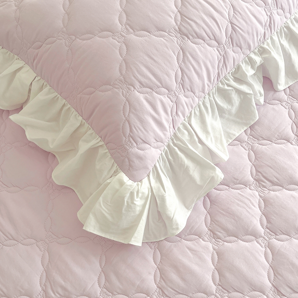 91家纺网 家纺一手货源 找家纺 佳笠家居 2026春夏新款A类全棉纯棉水洗棉新疆棉花少女风花边单床笠 床笠单件 星空紫