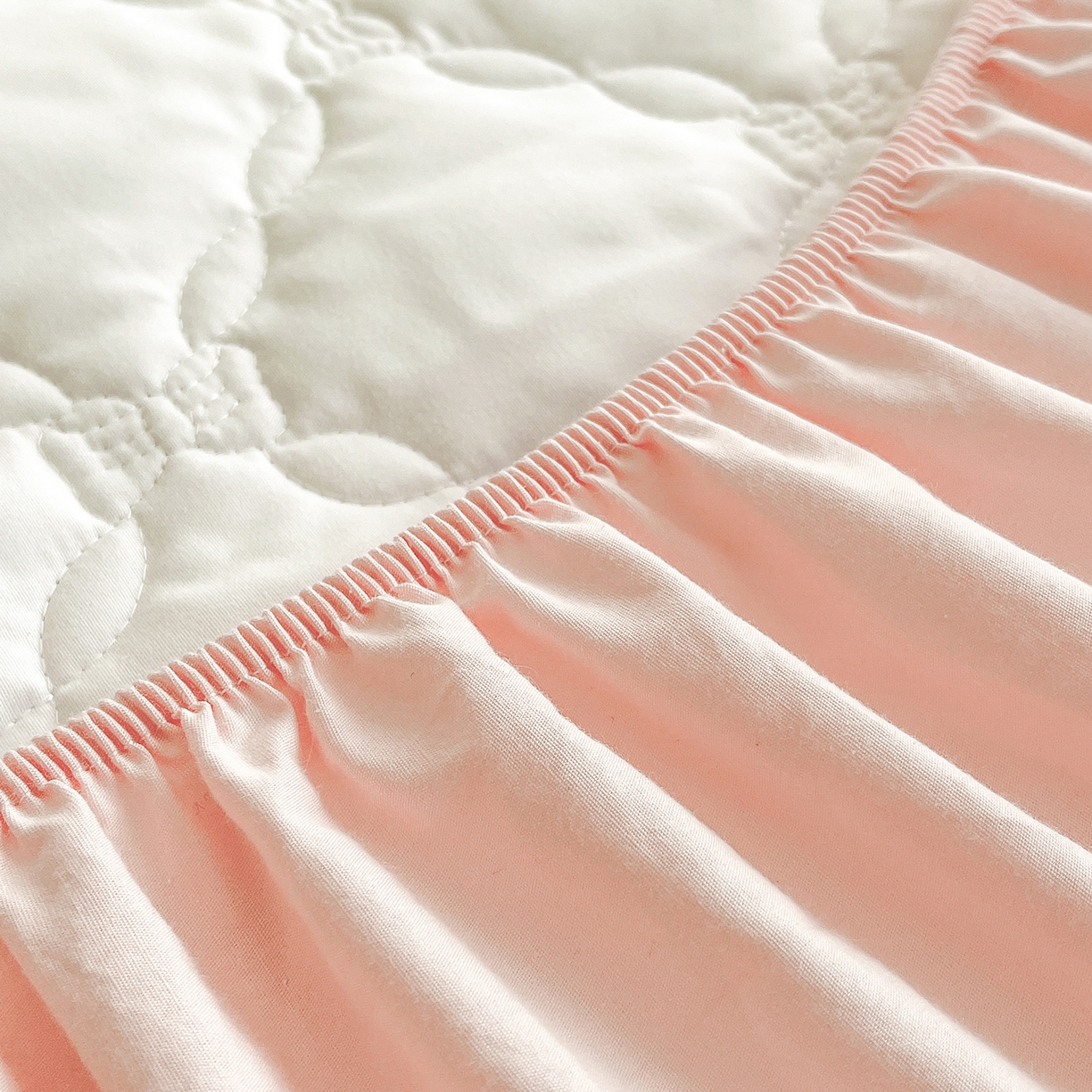 91家纺网 家纺一手货源 找家纺 佳笠家居 2026春夏新款A类全棉纯棉水洗棉新疆棉花少女风花边单床笠 床笠单件 芝夏粉