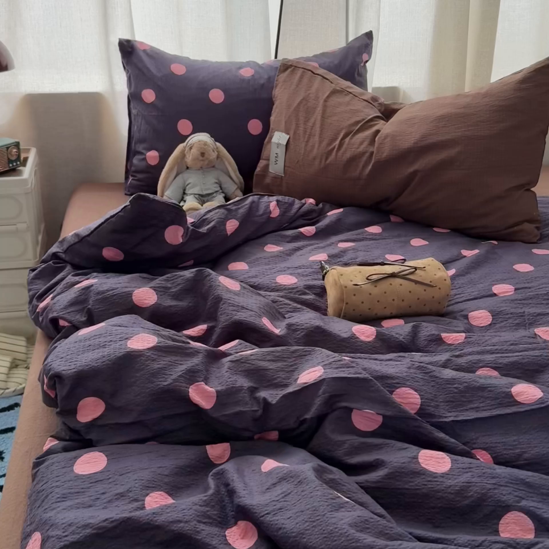 91家纺网 家纺一手货源 找家纺 （总）拾一 2026新款软糯木棉甜美波点系列四件套