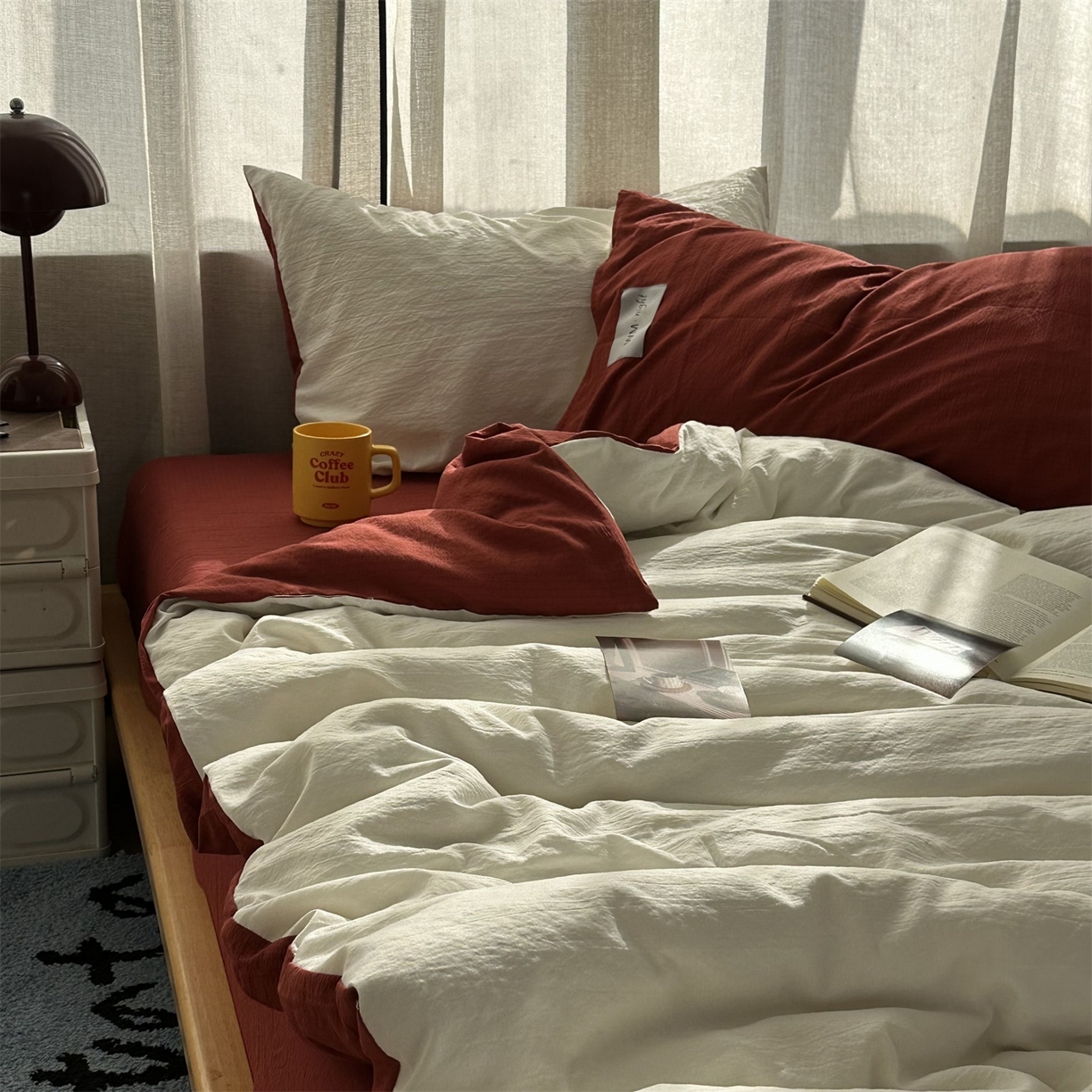 91家纺网 家纺一手货源 找家纺 （总）拾一 2026新款甜美波点系列双拼色四件套