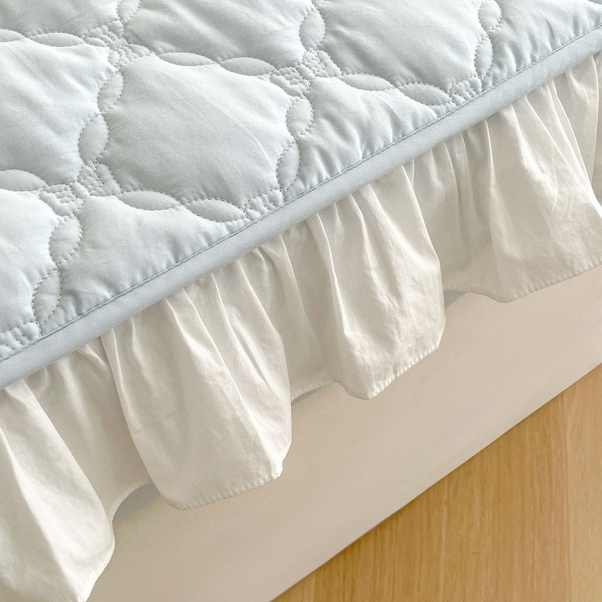 91家纺网 家纺一手货源 找家纺 （总）佳笠家居 2026春夏新款A类全棉纯棉水洗棉新疆棉花少女风花边单床笠 床笠单件