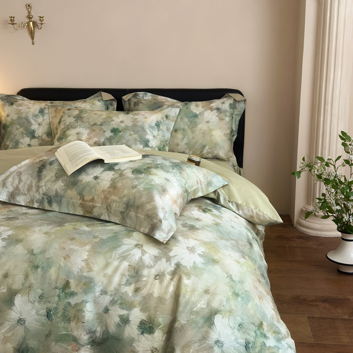 91家纺网 家纺一手货源 找家纺 优彩 2026新款长绒棉数码印花精梳全棉纯棉四件套 千黛