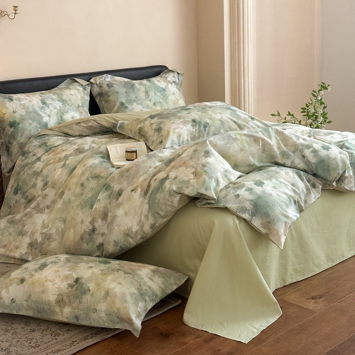 91家纺网 家纺一手货源 找家纺 优彩 2026新款长绒棉数码印花精梳全棉纯棉四件套 千黛