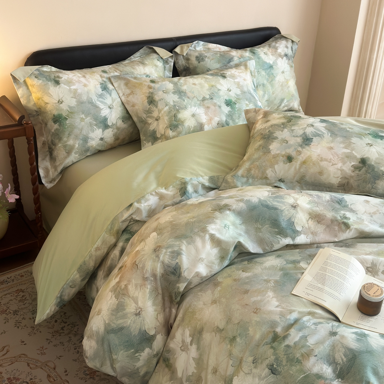 91家纺网 家纺一手货源 找家纺 优彩 2026新款长绒棉数码印花精梳全棉纯棉四件套 千黛