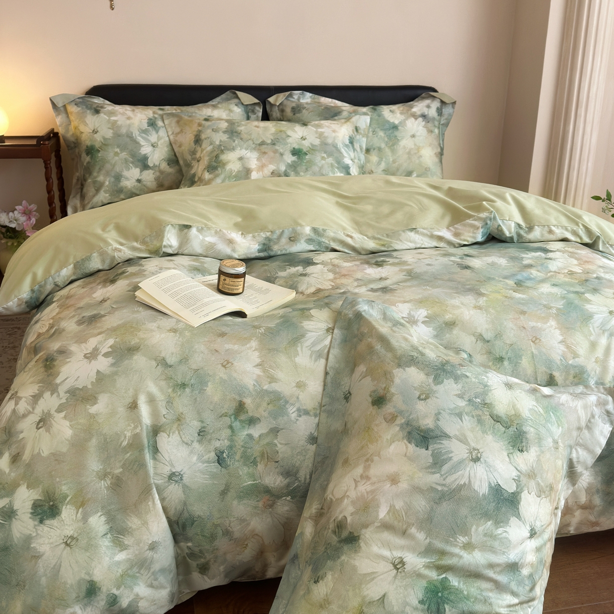 91家纺网 家纺一手货源 找家纺 优彩 2026新款长绒棉数码印花精梳全棉纯棉四件套 千黛