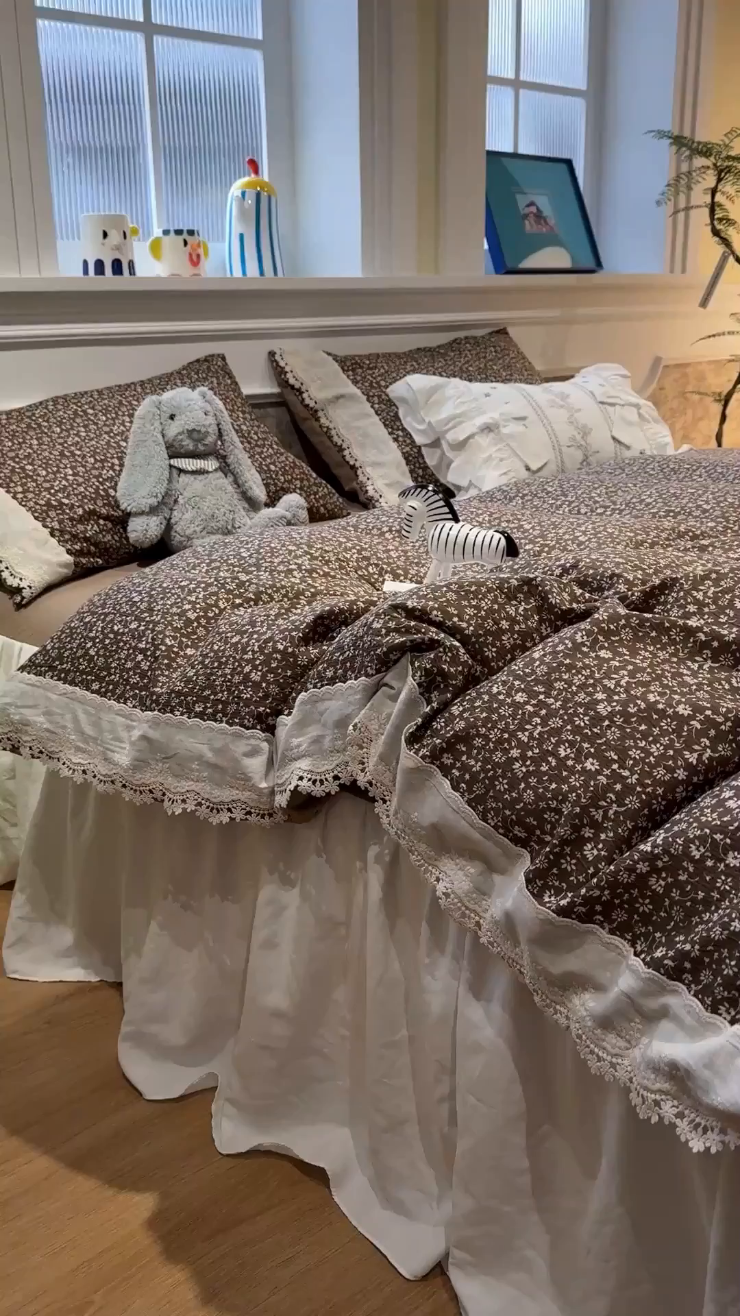 91家纺网 家纺一手货源 找家纺 盼季家纺 2026新款亲肤木棉法式复古蕾丝花边皱皱纱四件套 复古蕾丝花边-赫拉花园