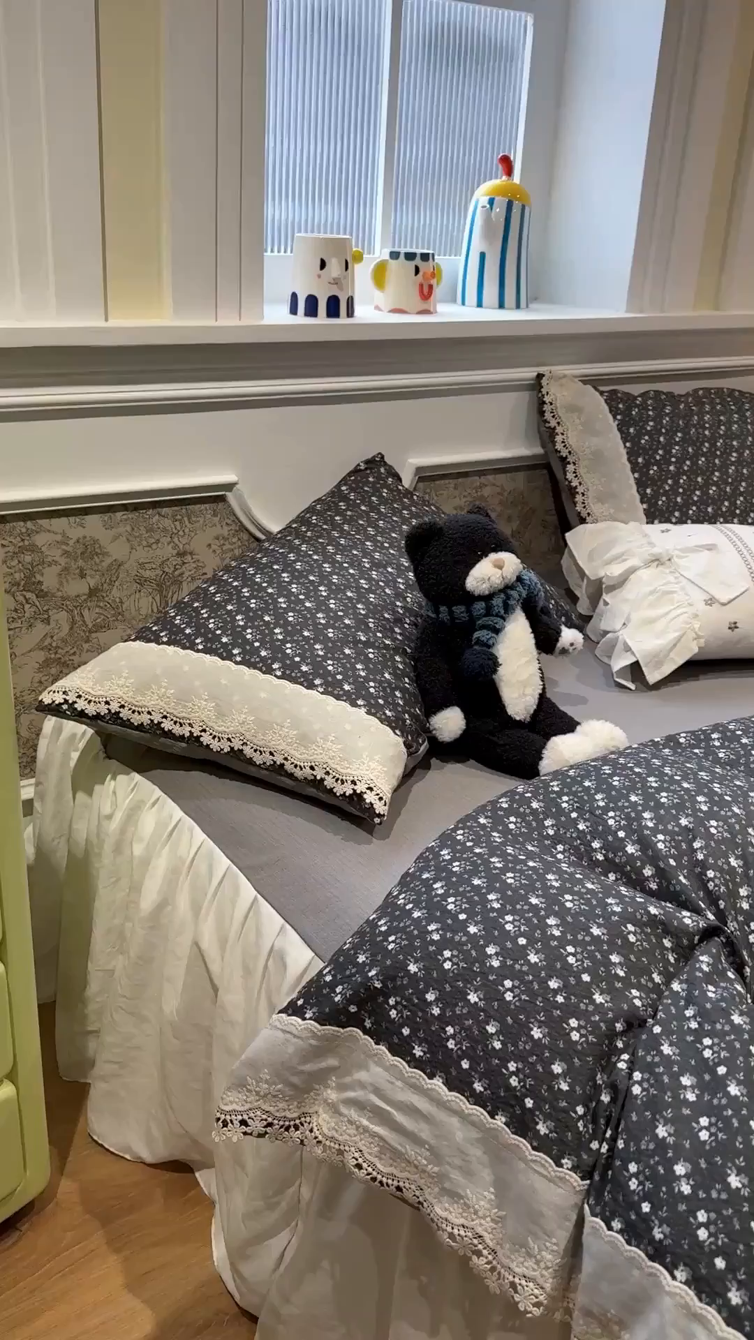 91家纺网 家纺一手货源 找家纺 盼季家纺 2026新款亲肤木棉法式复古蕾丝花边皱皱纱四件套 复古蕾丝花边-秘密庄园