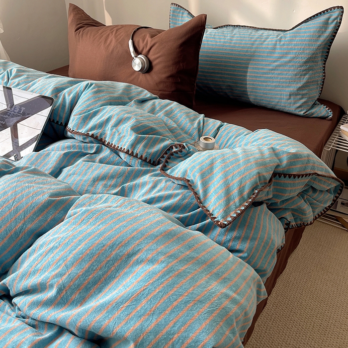 91家纺网 家纺一手货源 找家纺 （总）瑞莱 2026年新款全棉纯棉水洗棉贝壳边四件套