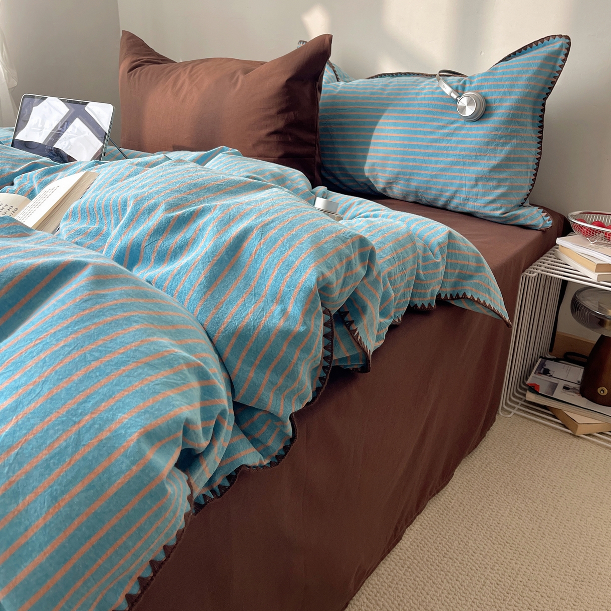 91家纺网 家纺一手货源 找家纺 （总）瑞莱 2026年新款全棉纯棉水洗棉贝壳边四件套