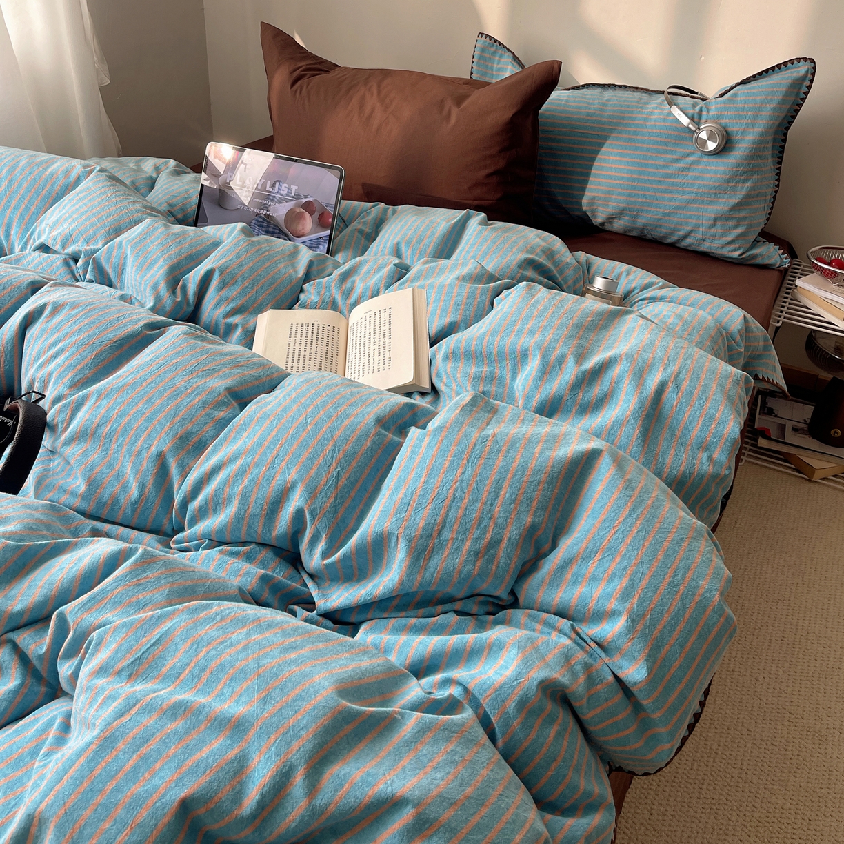 91家纺网 家纺一手货源 找家纺 （总）瑞莱 2026年新款全棉纯棉水洗棉贝壳边四件套