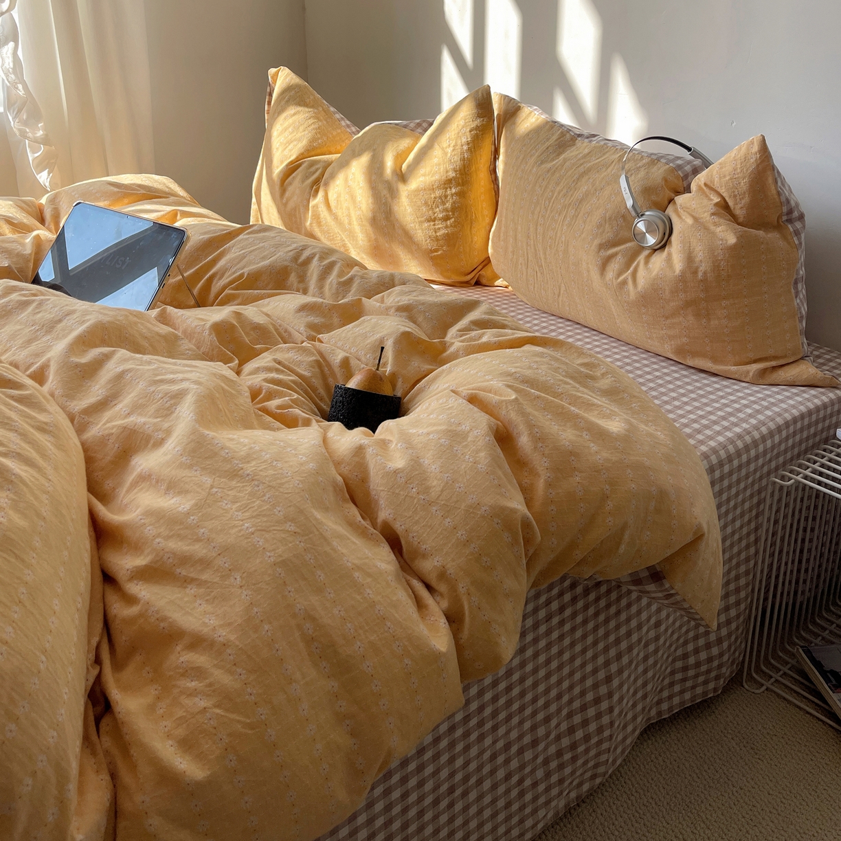 91家纺网 家纺一手货源 找家纺 （总）盼季家纺 2026新款亲肤水洗棉四件套-简单款