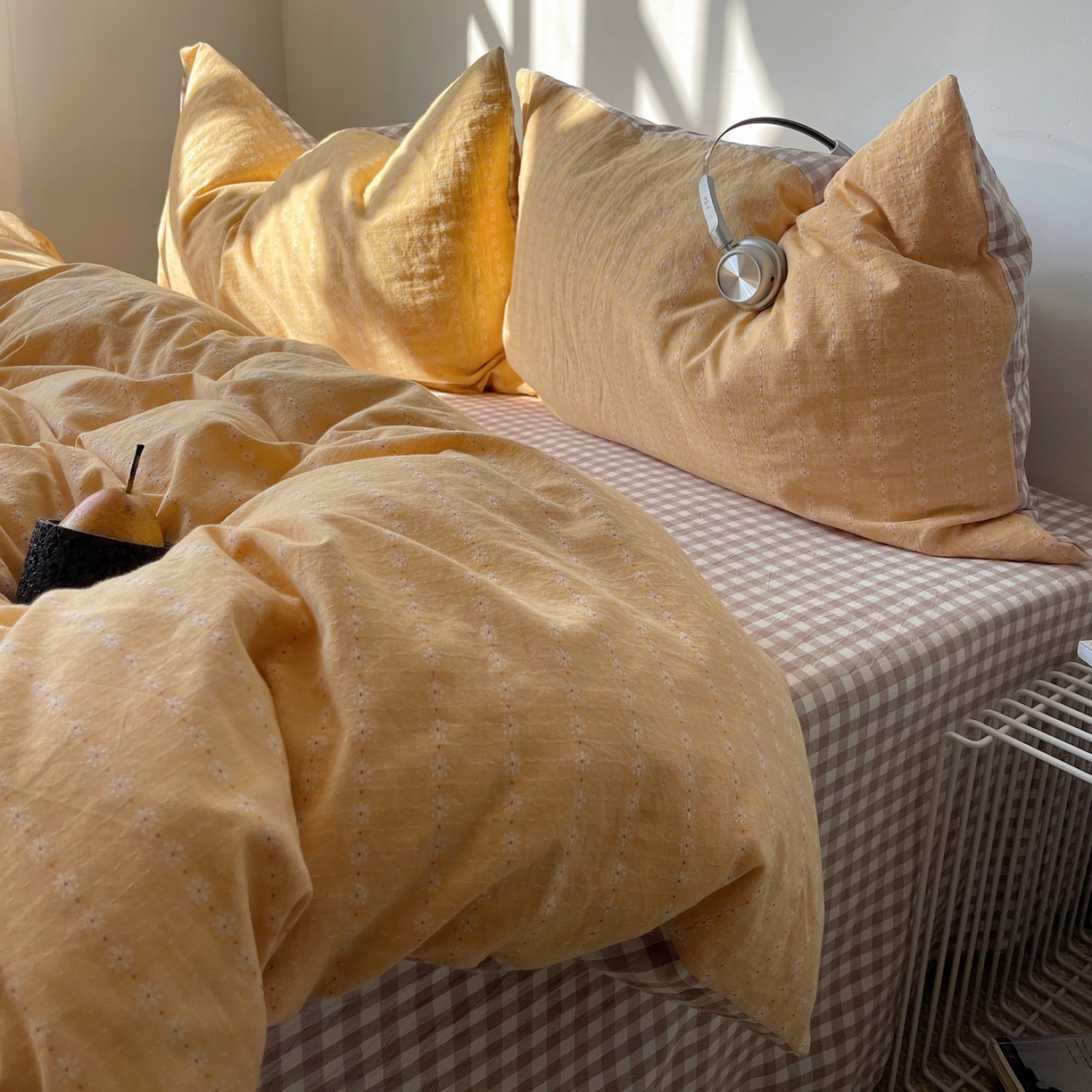 91家纺网 家纺一手货源 找家纺 盼季家纺 2026新款亲肤水洗棉四件套-简单款 简单款-阿尔曼黄