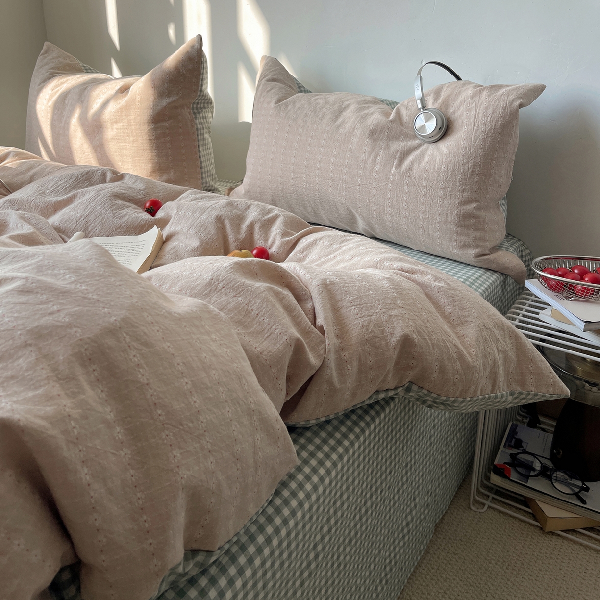 91家纺网 家纺一手货源 找家纺 盼季家纺 2026新款亲肤水洗棉四件套-简单款 简单款-阿尔淡粉