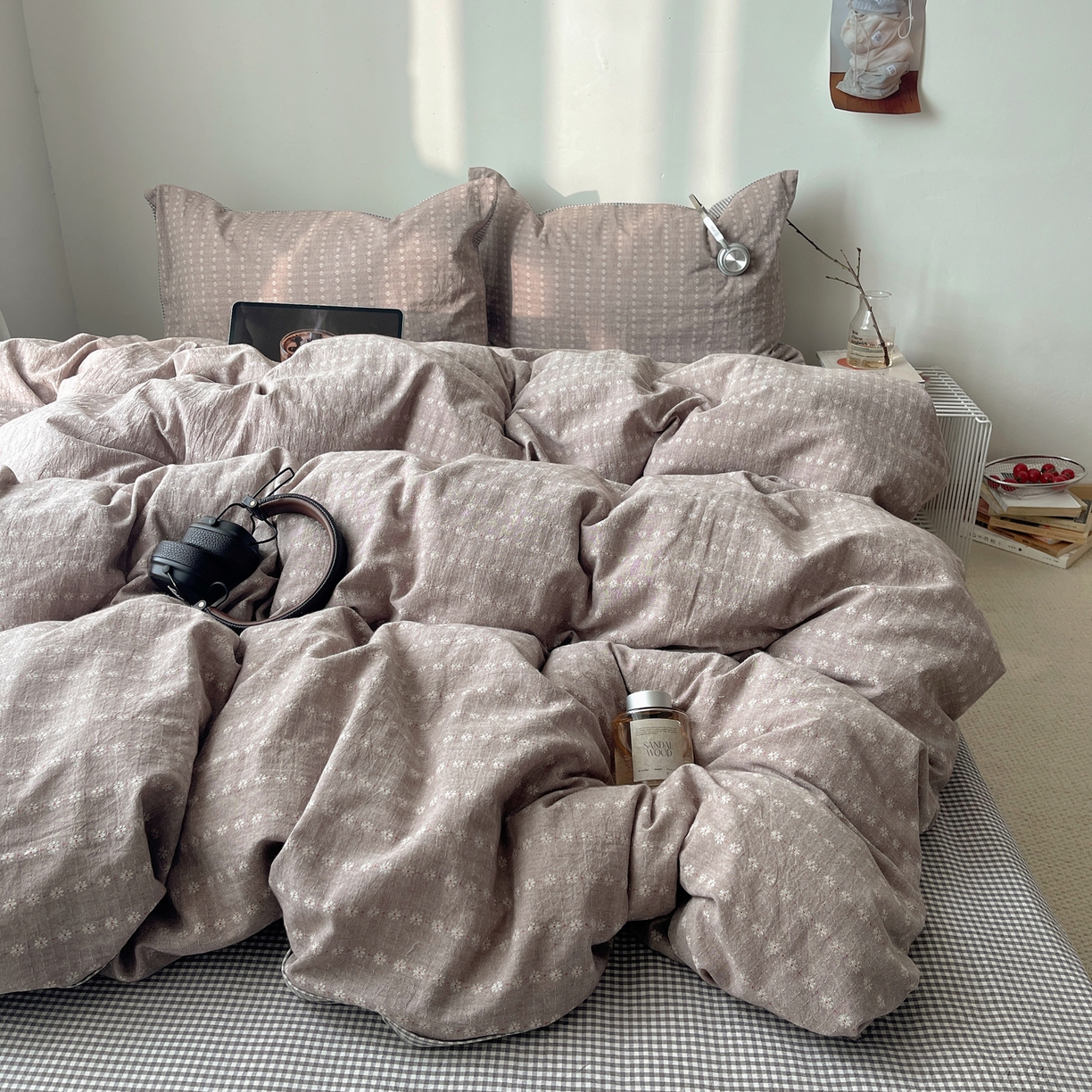 91家纺网 家纺一手货源 找家纺 盼季家纺 2026新款亲肤水洗棉四件套-简单款 简单款-阿尔曼灰