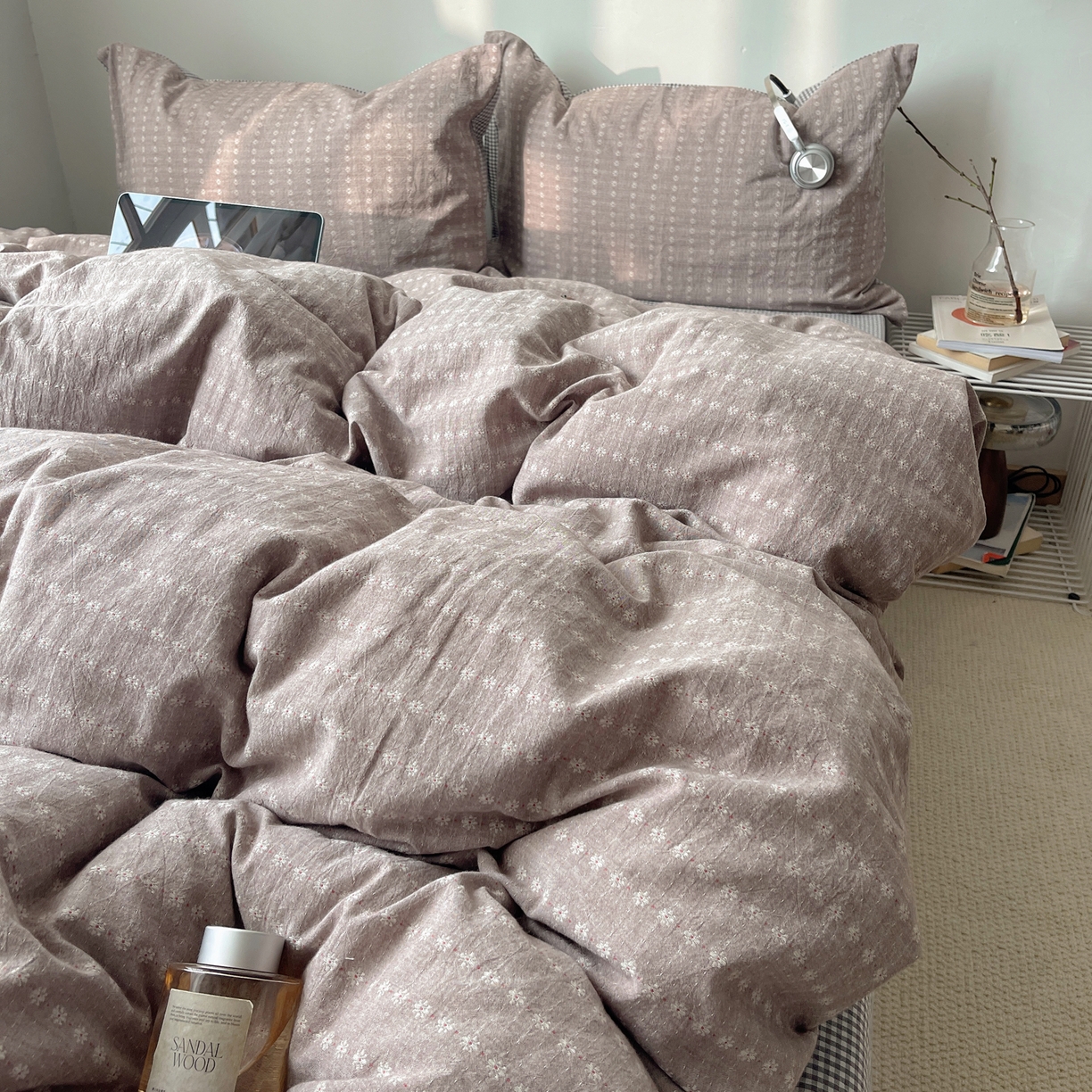 91家纺网 家纺一手货源 找家纺 盼季家纺 2026新款亲肤水洗棉四件套-简单款 简单款-阿尔曼灰