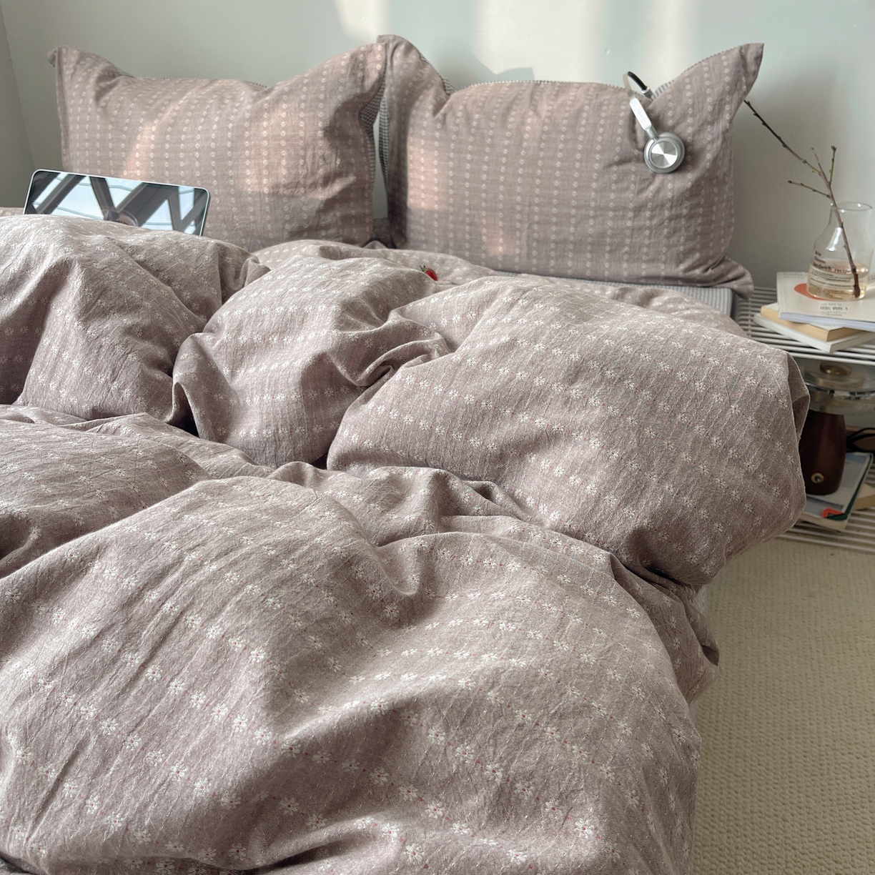 91家纺网 家纺一手货源 找家纺 盼季家纺 2026新款亲肤水洗棉四件套-简单款 简单款-阿尔曼灰