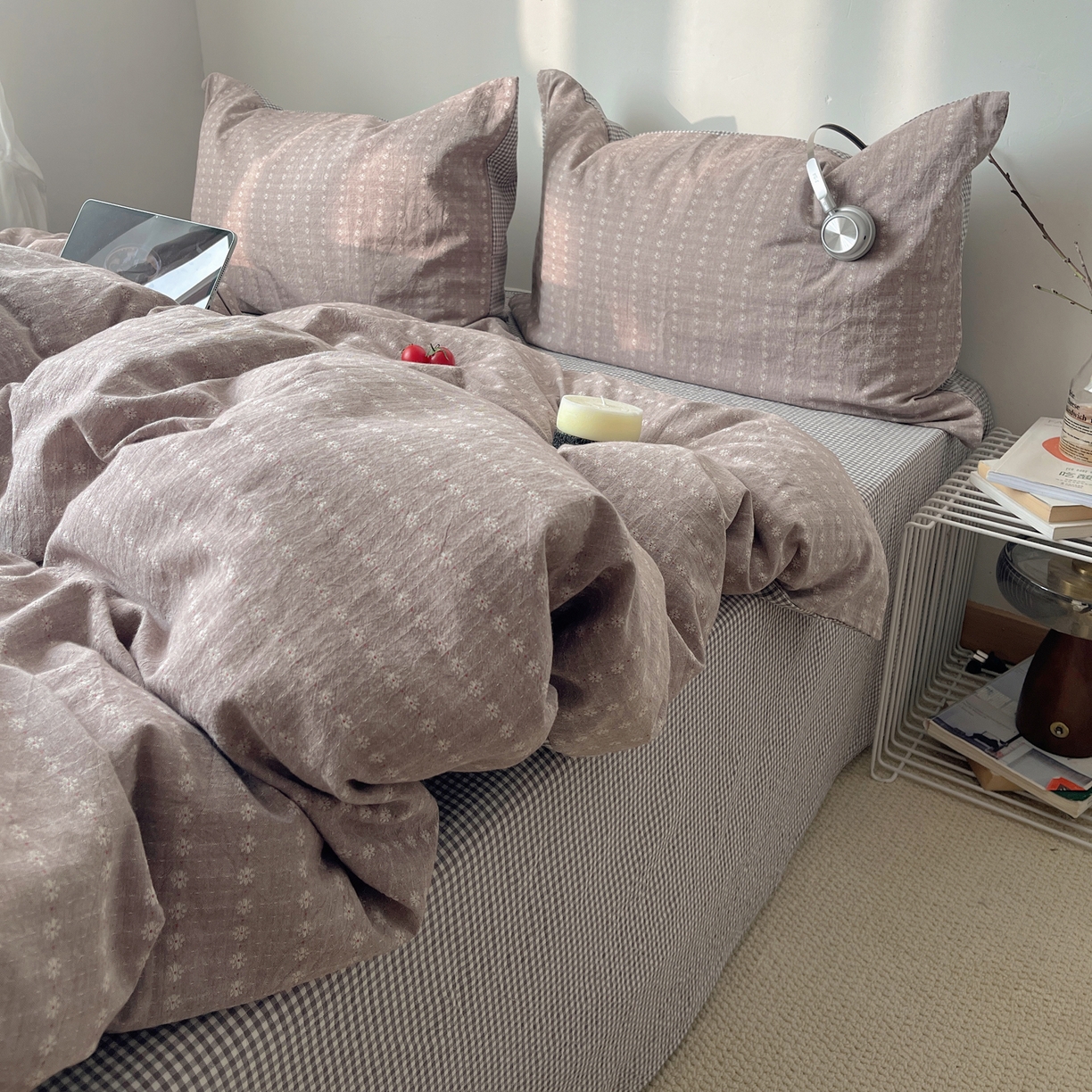 91家纺网 家纺一手货源 找家纺 盼季家纺 2026新款亲肤水洗棉四件套-简单款 简单款-阿尔曼灰